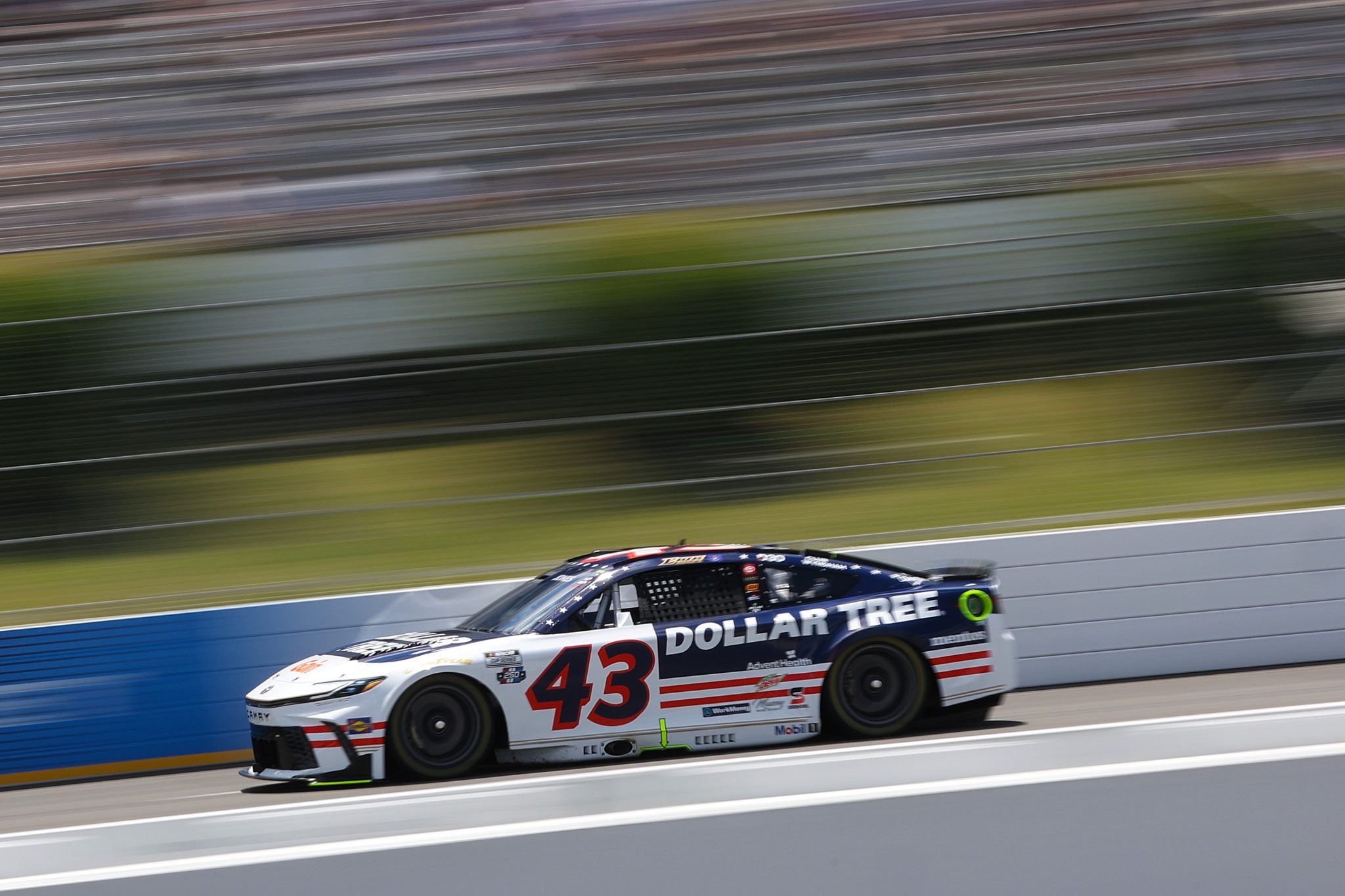 LONG POND, PENNSYLVANIA - JUNE 13: Erik Jones, driver of the #43 Dollar Tree Toyota, drives during practice for the NASCAR Cup Series Great American Getaway 400 presented by VISITPA at Pocono Raceway on June 13, 2026 in Long Pond, Pennsylvania. (Photo by James Gilbert/Getty Images) | Getty Images