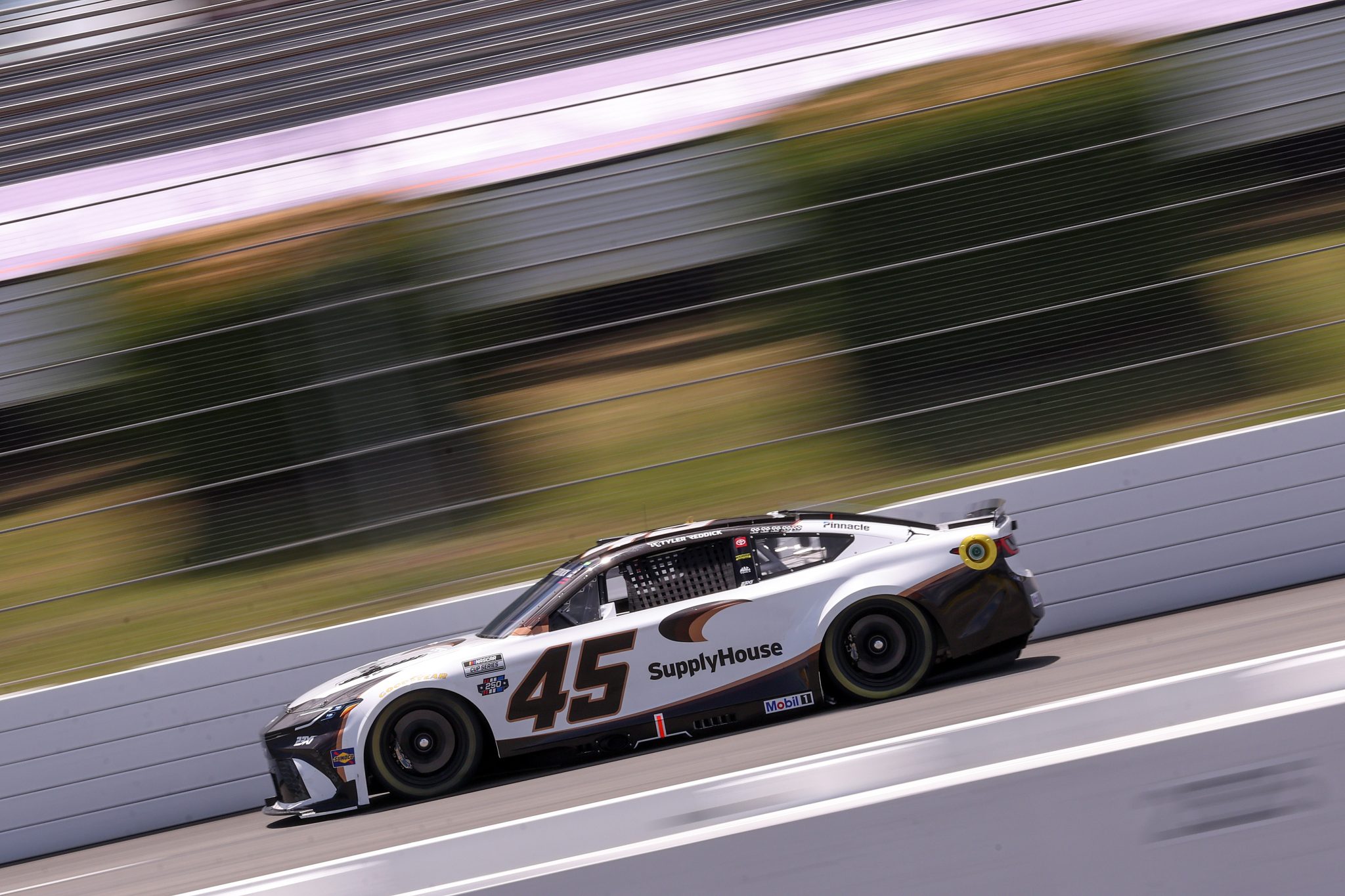 LONG POND, PENNSYLVANIA - JUNE 13: Tyler Reddick, driver of the #45 SupplyHouse Toyota, drives during practice for the NASCAR Cup Series Great American Getaway 400 presented by VISITPA at Pocono Raceway on June 13, 2026 in Long Pond, Pennsylvania. (Photo by David Jensen/Getty Images) | Getty Images