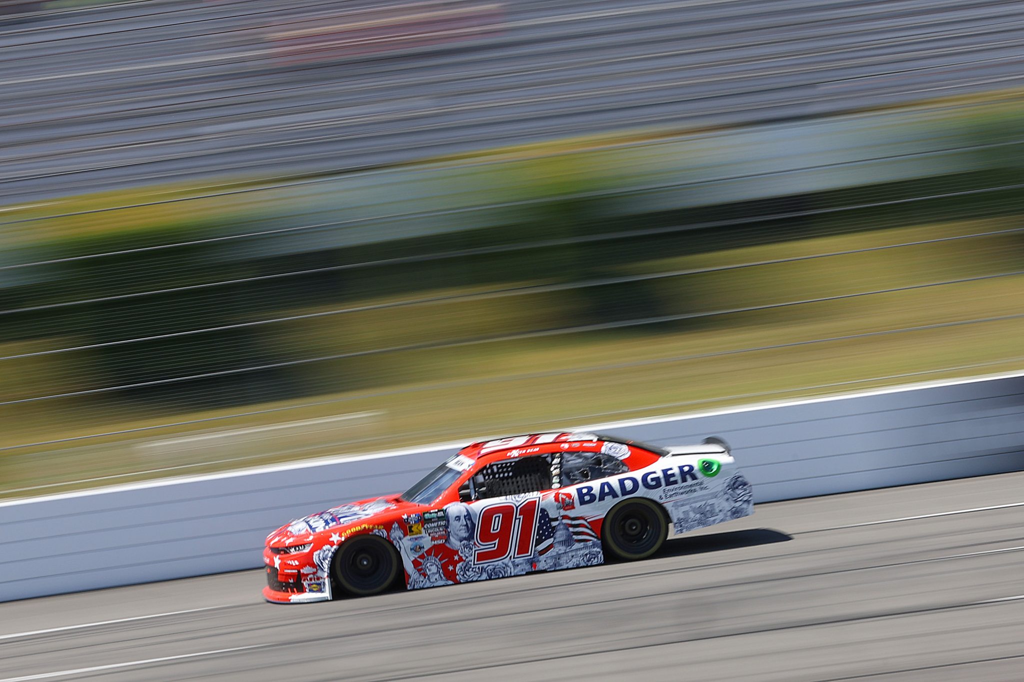 LONG POND, PENNSYLVANIA - JUNE 13: Dexter Bean, driver of the #91 Rich Mar Florist/Badger Env. Chevrolet, drives during practice for the NASCAR O'Reilly Auto Parts Series MillerTech Battery 250 presented by KOA at Pocono Raceway on June 13, 2026 in Long Pond, Pennsylvania. (Photo by James Gilbert/Getty Images) | Getty Images