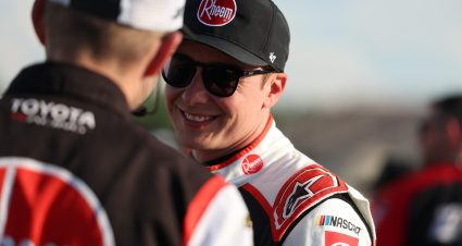BROOKLYN, MICHIGAN - JUNE 06: Christopher Bell, driver of the #20 Rheem Toyota, speaks to a crew member during qualifying for the NASCAR Cup Series FireKeepers Casino 400 at Michigan International Speedway on June 06, 2026 in Brooklyn, Michigan. (Photo by Brett Farmer/Getty Images) | Getty Images