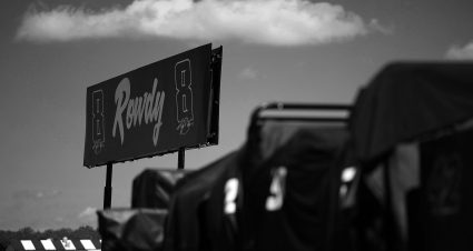 LONG POND, PENNSYLVANIA - JUNE 13: (EDITORS NOTE: This photo has been converted to black and white) A general view of a 