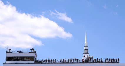 LONG POND, PENNSYLVANIA - JUNE 13: A general view of the NASCAR team spotters during practice for the NASCAR O'Reilly Auto Parts Series MillerTech Battery 250 presented by KOA at Pocono Raceway on June 13, 2026 in Long Pond, Pennsylvania. (Photo by David Jensen/Getty Images) | Getty Images