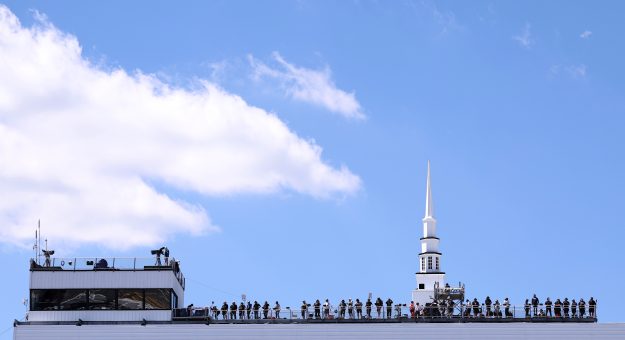LONG POND, PENNSYLVANIA - JUNE 13: A general view of the NASCAR team spotters during practice for the NASCAR O'Reilly Auto Parts Series MillerTech Battery 250 presented by KOA at Pocono Raceway on June 13, 2026 in Long Pond, Pennsylvania. (Photo by David Jensen/Getty Images) | Getty Images