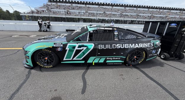 LONG POND, PENNSYLVANIA - JUNE 14: Chris Buescher's #17 BuildSumbarines.com Ford prior to the NASCAR Cup Series Great American Getaway 400 presented by VISITPA at Pocono Raceway on June 14, 2026 in Long Pond, Pennsylvania. (Photo from Dustin Albino of Jayski.com)