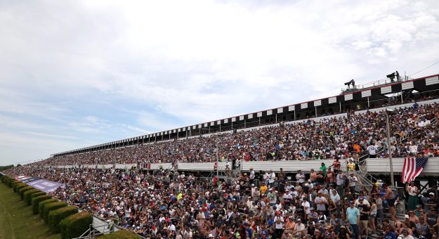 LONG POND, PENNSYLVANIA - JUNE 14: A general view of the grandstands during the NASCAR Cup Series Great American Getaway 400 presented by VISITPA at Pocono Raceway on June 14, 2026 in Long Pond, Pennsylvania. (Photo by James Gilbert/Getty Images) | Getty Images