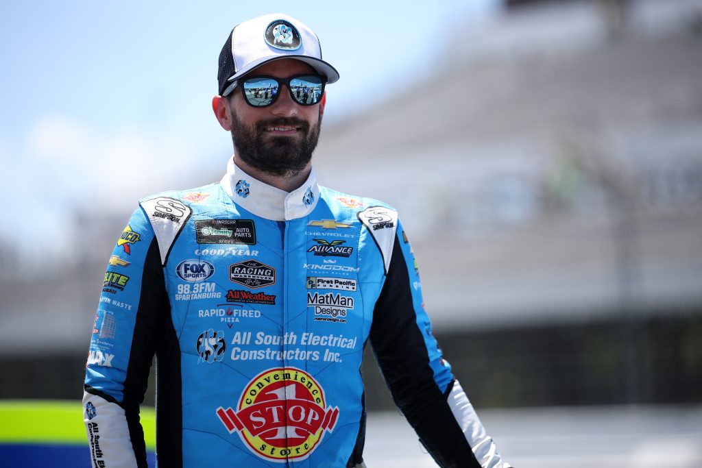 LONG POND, PENNSYLVANIA - JUNE 13: Jeremy Clements, driver of the #51 AllSouthElectric.com Chevrolet, looks on during qualifying for the NASCAR O'Reilly Auto Parts Series MillerTech Battery 250 presented by KOA at Pocono Raceway on June 13, 2026 in Long Pond, Pennsylvania. (Photo by James Gilbert/Getty Images) | Getty Images