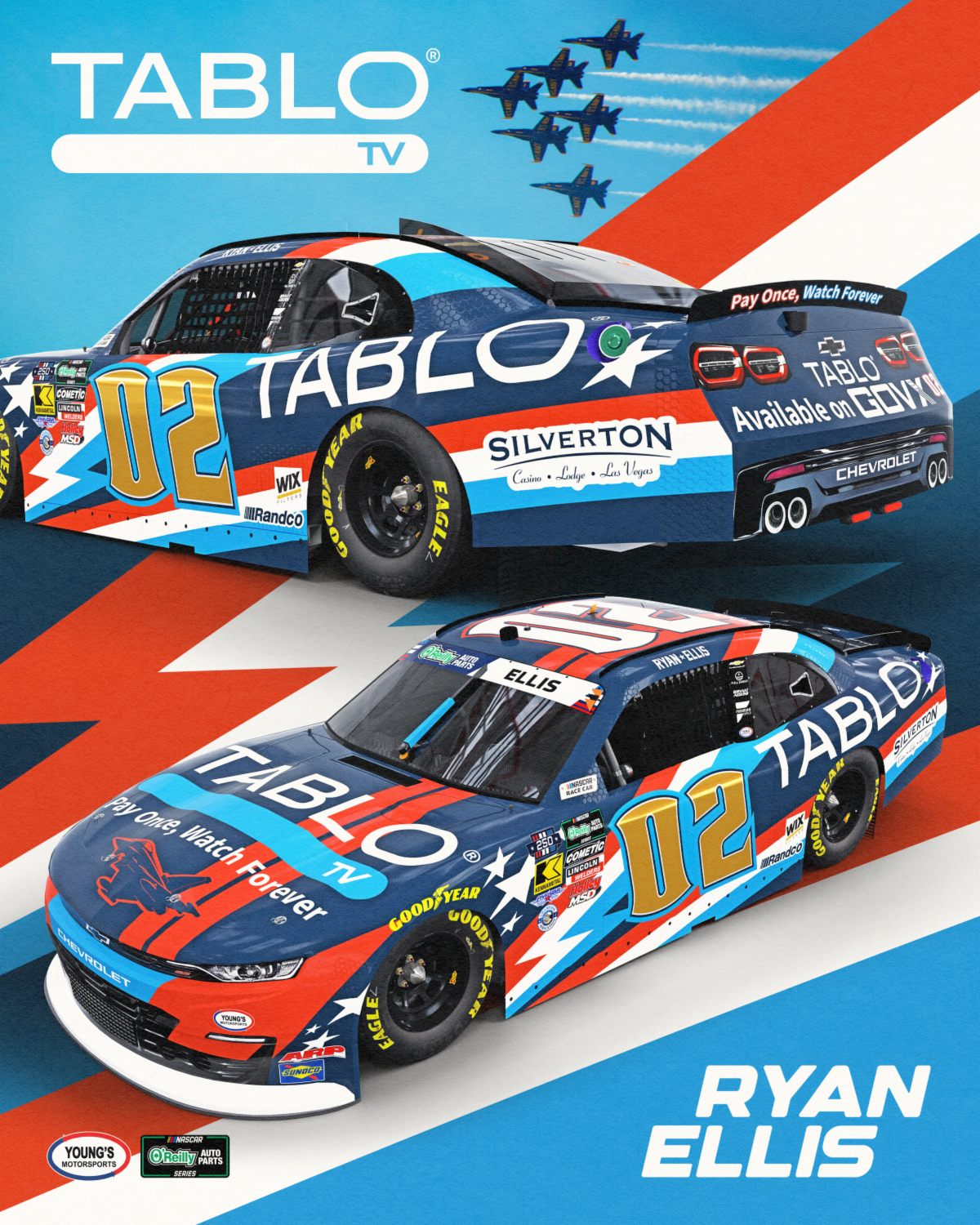2026 #02 Young's Motorsports O'Reilly Auto Parts Series Paint