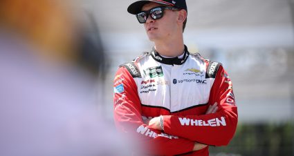 LONG POND, PENNSYLVANIA - JUNE 13: Jesse Love, driver of the #2 Whelen Chevrolet, looks on during qualifying for the NASCAR O'Reilly Auto Parts Series MillerTech Battery 250 presented by KOA at Pocono Raceway on June 13, 2026 in Long Pond, Pennsylvania. (Photo by James Gilbert/Getty Images) | Getty Images