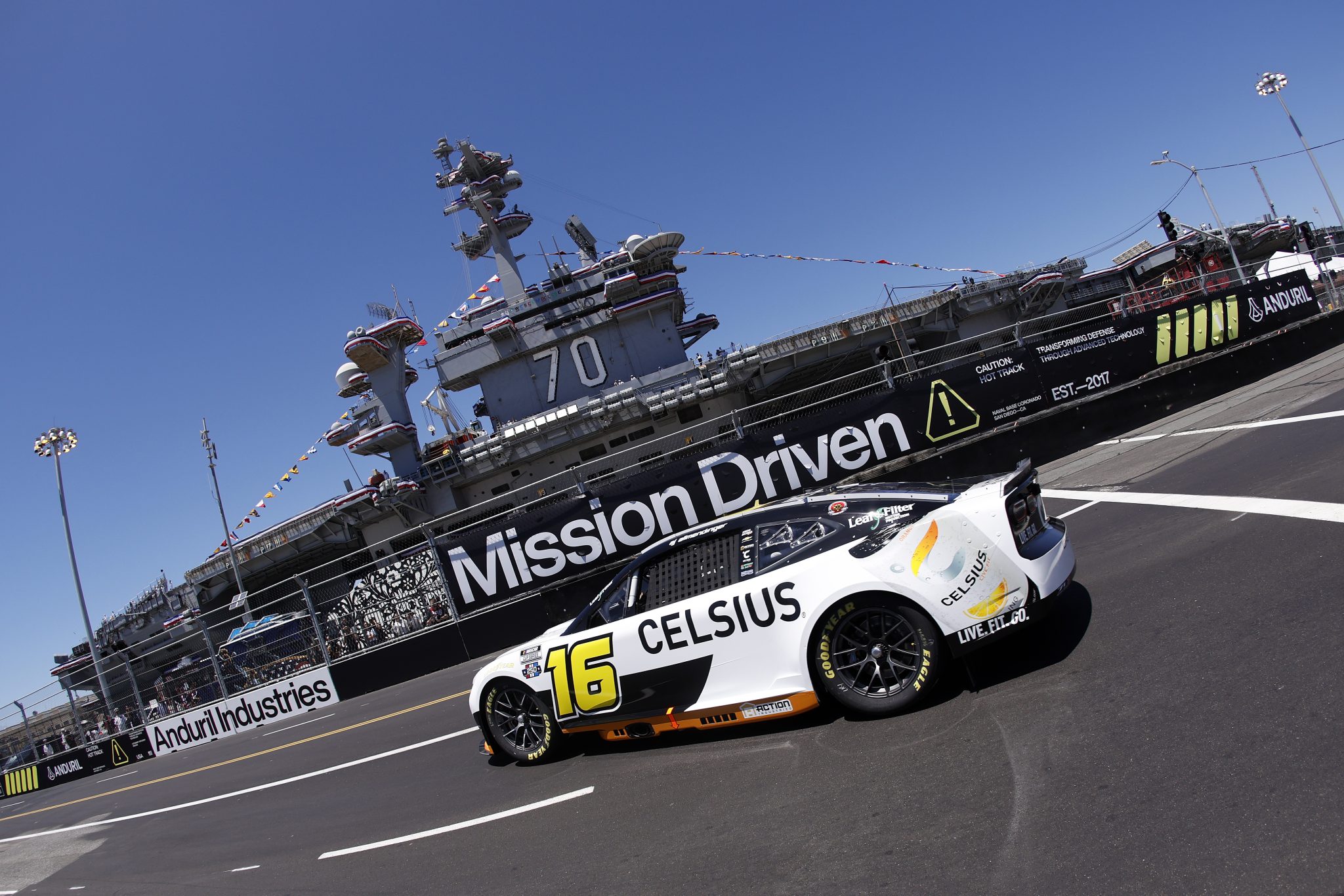 SAN DIEGO, CALIFORNIA - JUNE 19: AJ Allmendinger, driver of the #16 Celsius Chevrolet, drives during practice for the NASCAR Cup Series Anduril 250 at Naval Base Coronado on June 19, 2026 in San Diego, California. (Photo by Sean Gardner/Getty Images) | Getty Images