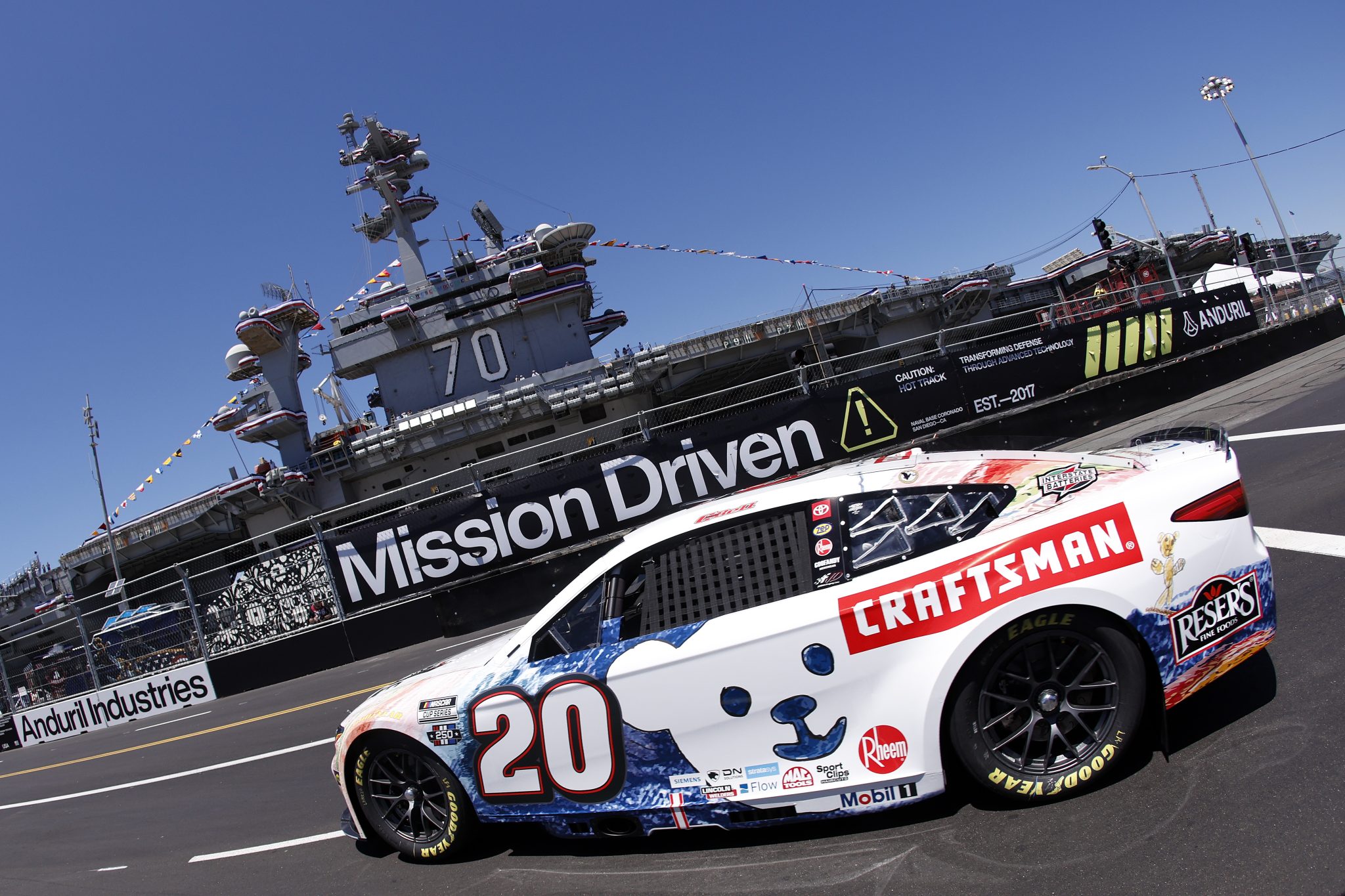 SAN DIEGO, CALIFORNIA - JUNE 19: Christopher Bell, driver of the #20 Craftsman Racing For A Miracle Toyota, drives during practice for the NASCAR Cup Series Anduril 250 at Naval Base Coronado on June 19, 2026 in San Diego, California. (Photo by Sean Gardner/Getty Images) | Getty Images