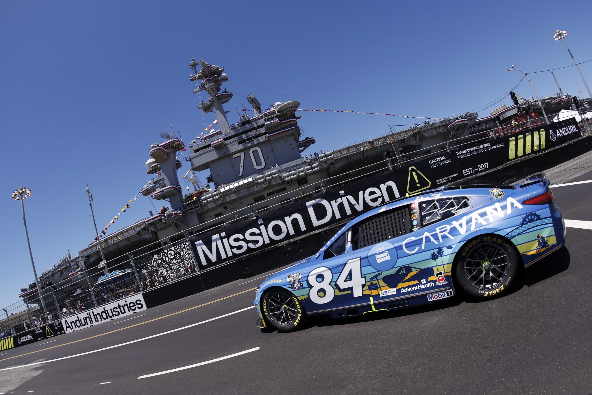 SAN DIEGO, CALIFORNIA - JUNE 19: Jimmie Johnson, driver of the #84 Carvana Toyota, drives during practice for the NASCAR Cup Series Anduril 250 at Naval Base Coronado on June 19, 2026 in San Diego, California. (Photo by Sean Gardner/Getty Images) | Getty Images