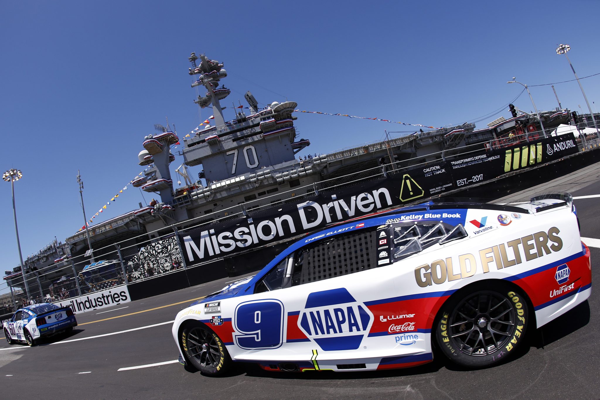 SAN DIEGO, CALIFORNIA - JUNE 19: Chase Elliott, driver of the #9 NAPA Gold Filters Chevrolet, drives during practice for the NASCAR Cup Series Anduril 250 at Naval Base Coronado on June 19, 2026 in San Diego, California. (Photo by Sean Gardner/Getty Images) | Getty Images