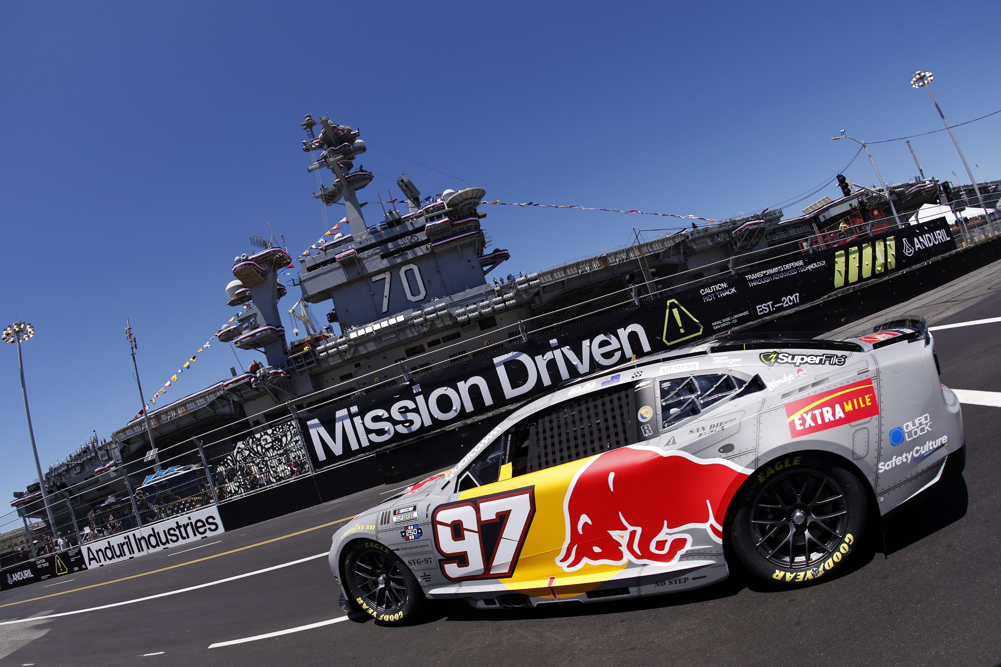 SAN DIEGO, CALIFORNIA - JUNE 19: Shane Van Gisbergen, driver of the #97 Red Bull Chevrolet, drives during practice for the NASCAR Cup Series Anduril 250 at Naval Base Coronado on June 19, 2026 in San Diego, California. (Photo by Sean Gardner/Getty Images) | Getty Images
