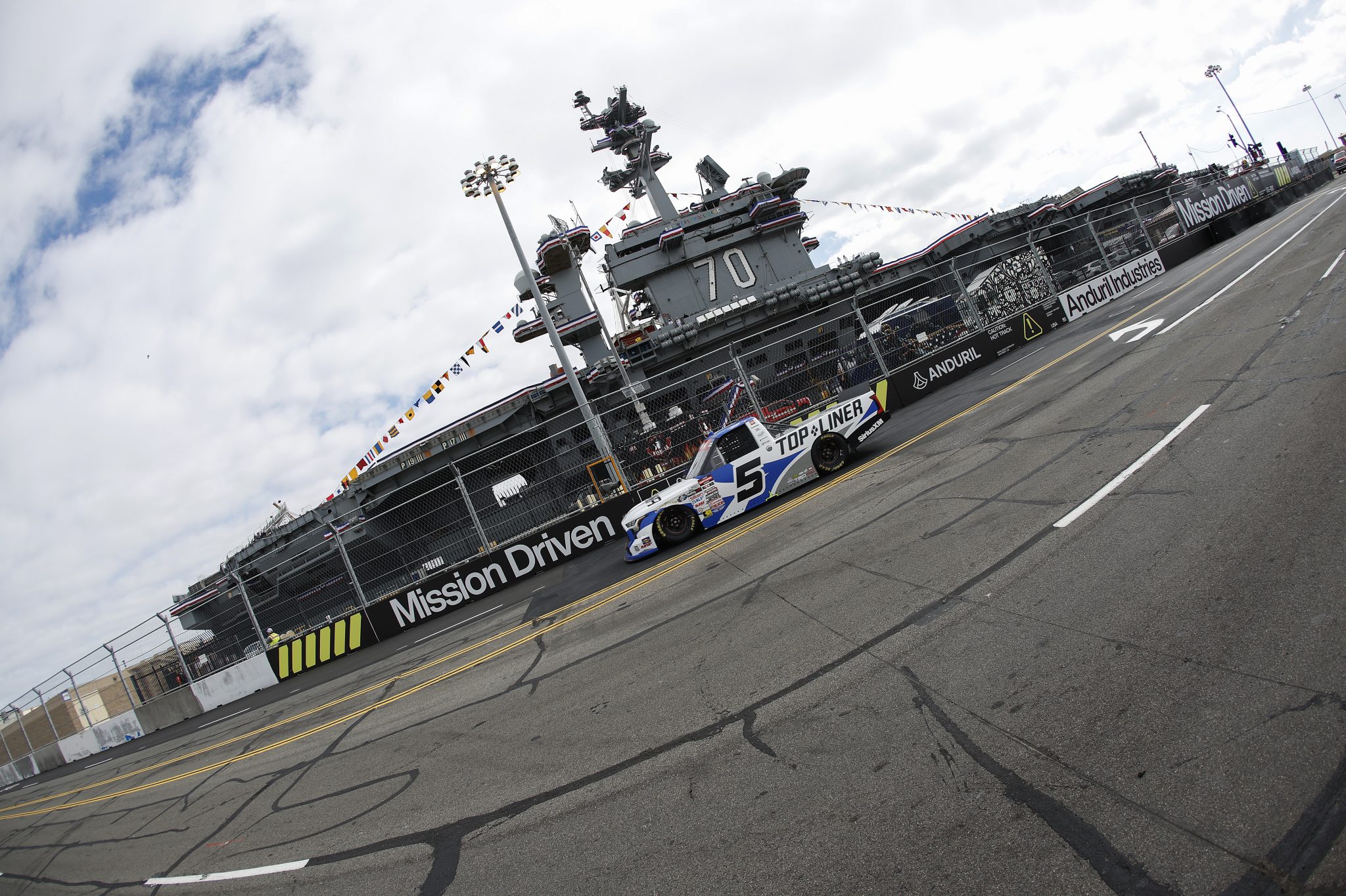 SAN DIEGO, CALIFORNIA - JUNE 19: Adam Andretti, driver of the #5 TopLiner Toyota, drives during practice for the NASCAR Craftsman Truck Series Navy 250 at Naval Base Coronado on June 19, 2026 in San Diego, California. (Photo by Sean Gardner/Getty Images) | Getty Images