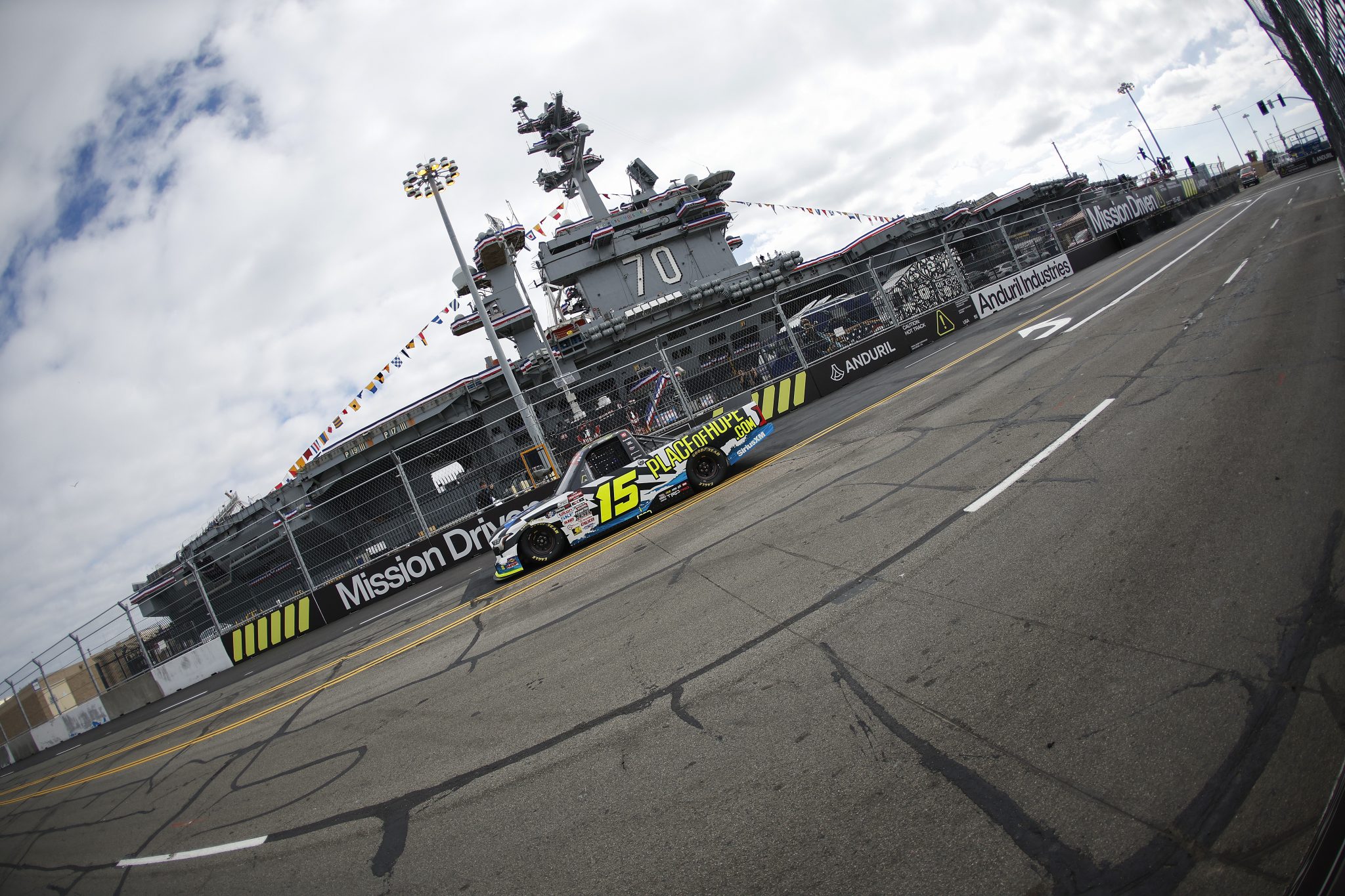 SAN DIEGO, CALIFORNIA - JUNE 19: Tanner Gray, driver of the #15 Place of Hope Toyota, drives during practice for the NASCAR Craftsman Truck Series Navy 250 at Naval Base Coronado on June 19, 2026 in San Diego, California. (Photo by Sean Gardner/Getty Images) | Getty Images