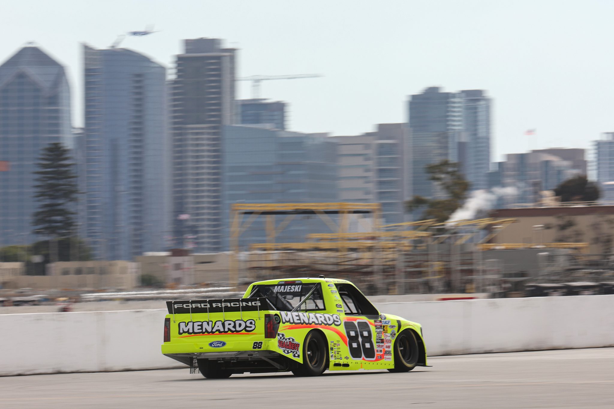 SAN DIEGO, CALIFORNIA - JUNE 19: Ty Majeski, driver of the #88 SPAM/ Menards Ford, drives during practice for the NASCAR Craftsman Truck Series Navy 250 at Naval Base Coronado on June 19, 2026 in San Diego, California. (Photo by James Gilbert/Getty Images) | Getty Images