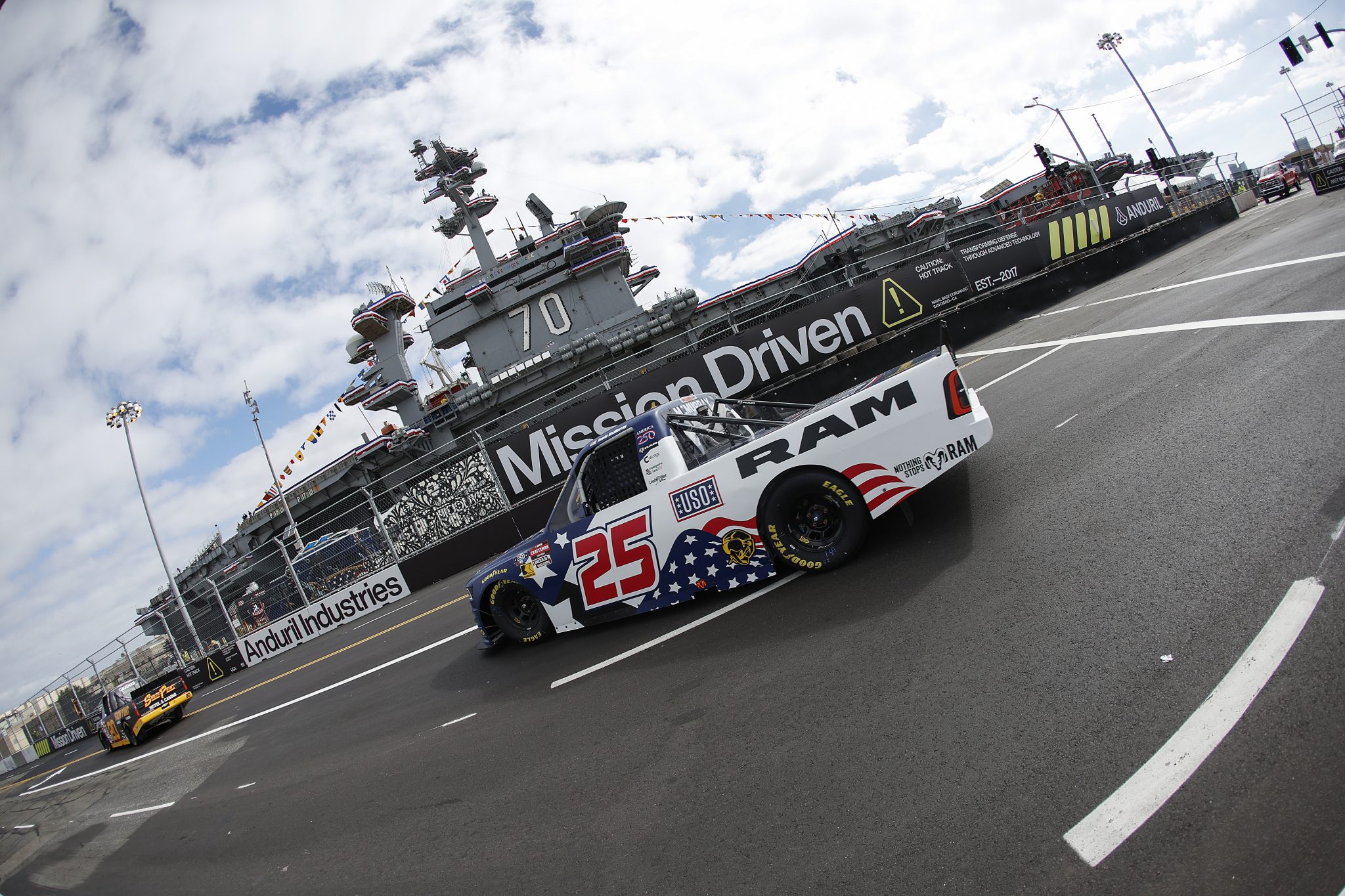 SAN DIEGO, CALIFORNIA - JUNE 19: Jamie McMurray, driver of the #25 The USO RAM, drives during practice for the NASCAR Craftsman Truck Series Navy 250 at Naval Base Coronado on June 19, 2026 in San Diego, California. (Photo by Sean Gardner/Getty Images) | Getty Images