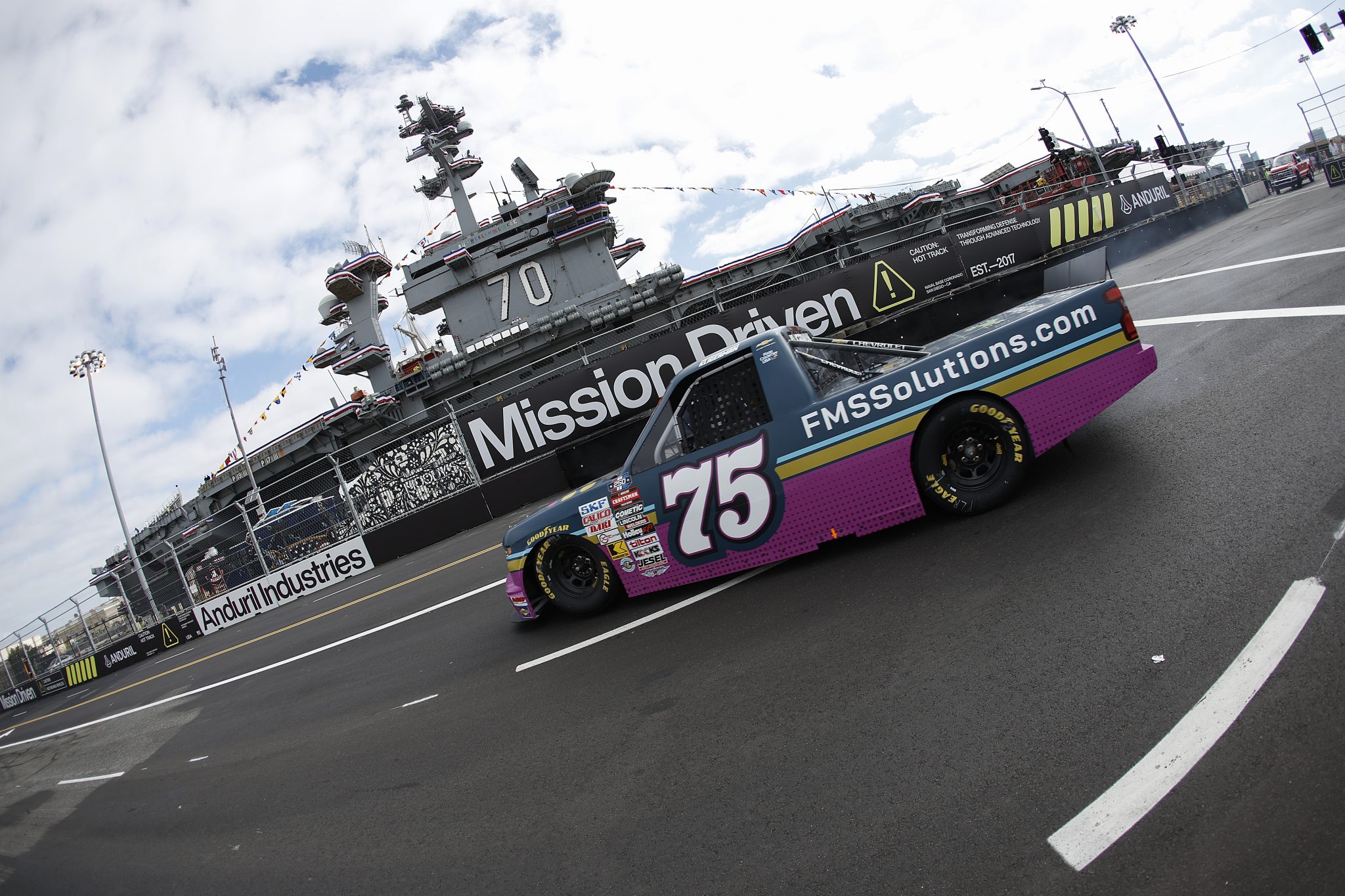 SAN DIEGO, CALIFORNIA - JUNE 19: Parker Kligerman, driver of the #75 FMS Solutions Chevrolet, drives during practice for the NASCAR Craftsman Truck Series Navy 250 at Naval Base Coronado on June 19, 2026 in San Diego, California. (Photo by Sean Gardner/Getty Images) | Getty Images