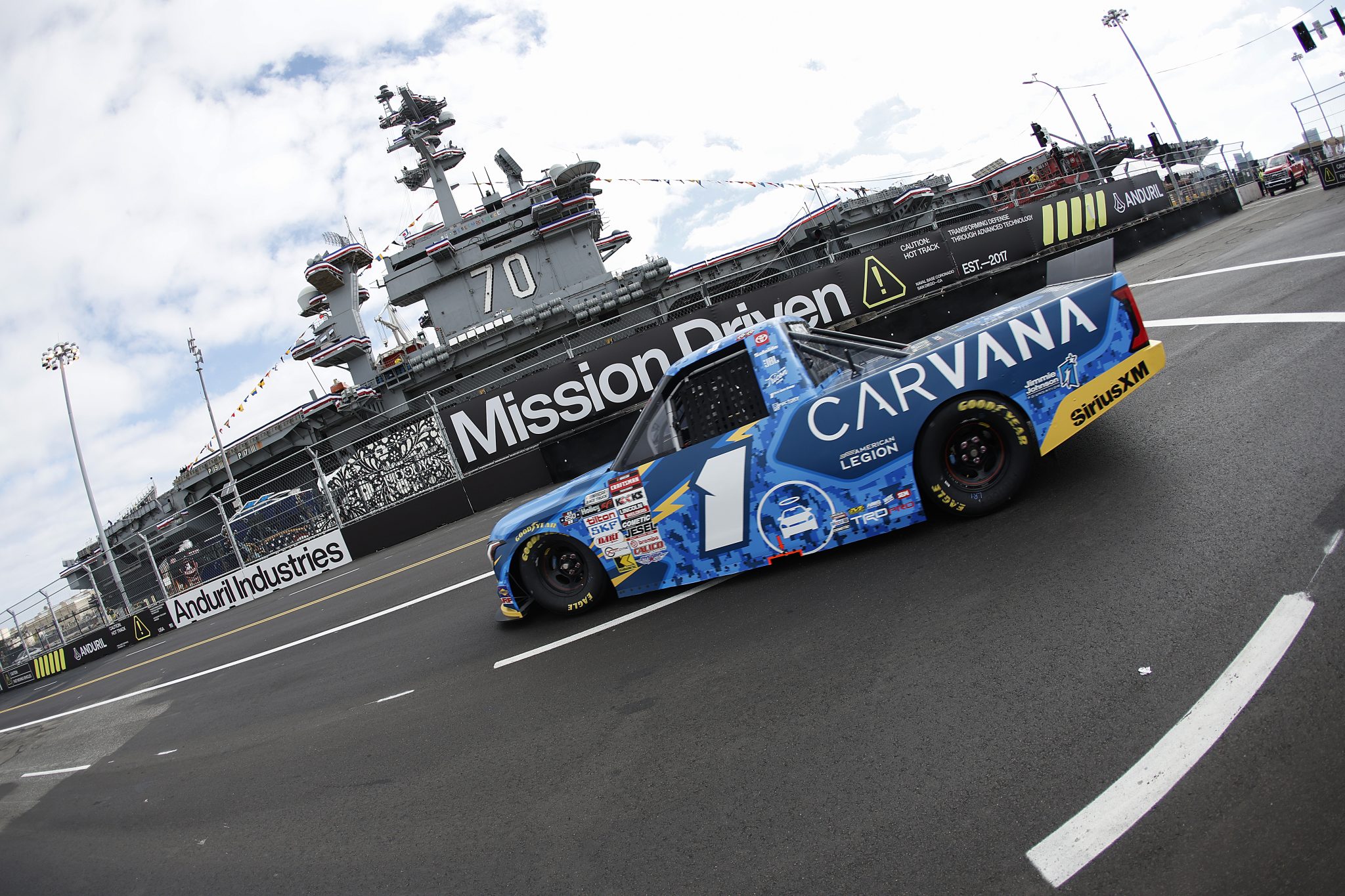 SAN DIEGO, CALIFORNIA - JUNE 19: Jimmie Johnson, driver of the #1 Carvana Toyota, drives during practice for the NASCAR Craftsman Truck Series Navy 250 at Naval Base Coronado on June 19, 2026 in San Diego, California. (Photo by Sean Gardner/Getty Images) | Getty Images