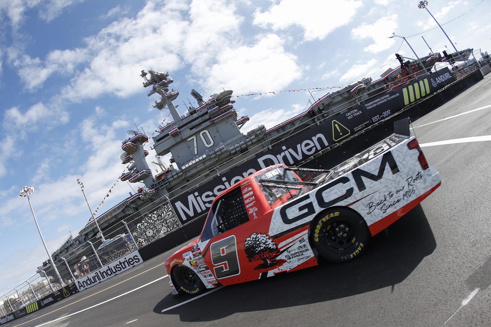 SAN DIEGO, CALIFORNIA - JUNE 19: Grant Enfinger, driver of the #9 Grant County Mulch Chevrolet, drives during practice for the NASCAR Craftsman Truck Series Navy 250 at Naval Base Coronado on June 19, 2026 in San Diego, California. (Photo by Sean Gardner/Getty Images) | Getty Images