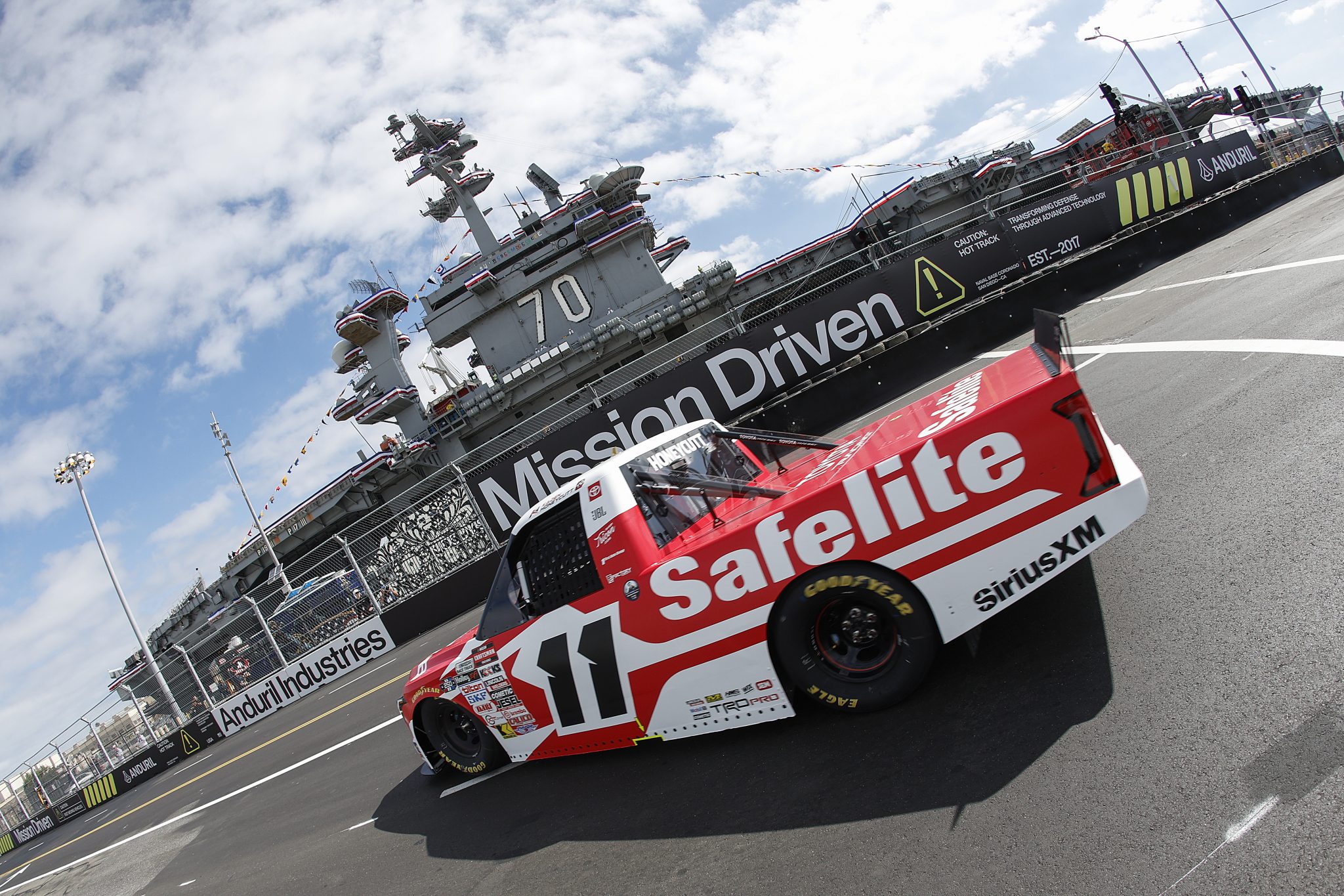 SAN DIEGO, CALIFORNIA - JUNE 19: Kaden Honeycutt, driver of the #11 Safelite Toyota, drives during practice for the NASCAR Craftsman Truck Series Navy 250 at Naval Base Coronado on June 19, 2026 in San Diego, California. (Photo by Sean Gardner/Getty Images) | Getty Images