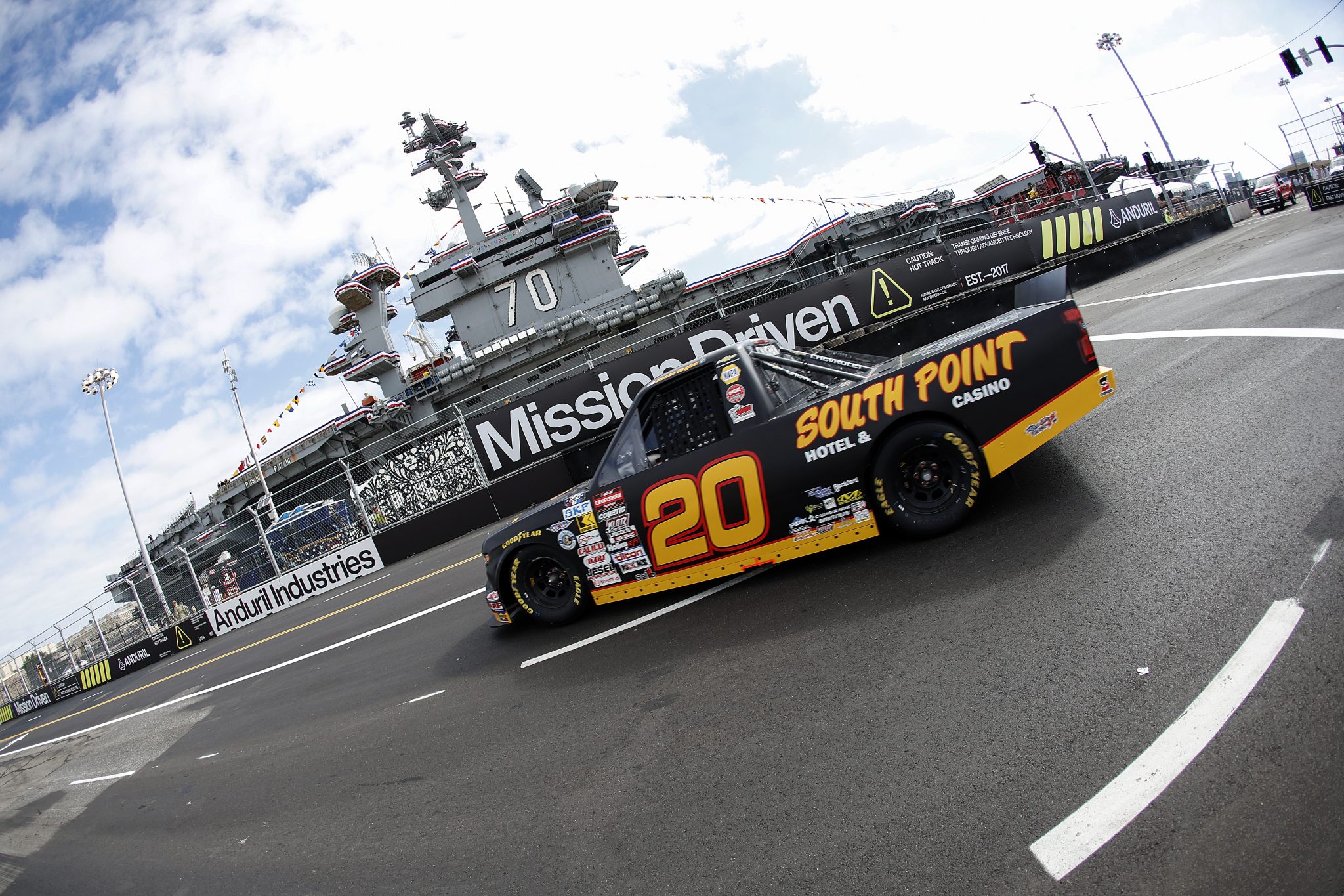 SAN DIEGO, CALIFORNIA - JUNE 19: Brendan Gaughan, driver of the #20 South Point Hotel & Casino Chevrolet, drives during practice for the NASCAR Craftsman Truck Series Navy 250 at Naval Base Coronado on June 19, 2026 in San Diego, California. (Photo by Sean Gardner/Getty Images) | Getty Images