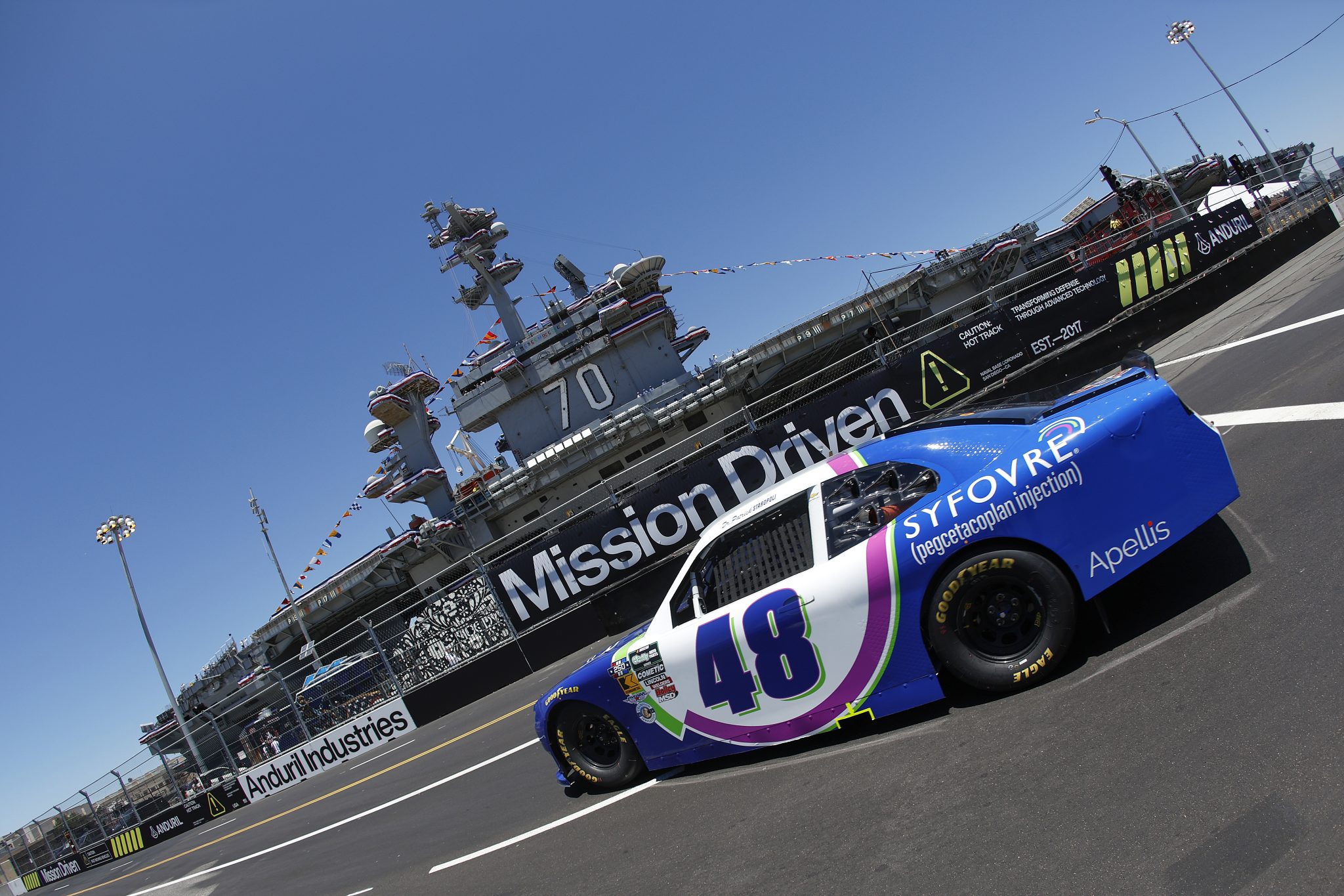 SAN DIEGO, CALIFORNIA - JUNE 19: Patrick Staropoli, driver of the #48 Syfovre Chevrolet, drives during practice for the NASCAR O'Reilly Auto Parts Series United Rentals Driven to Serve 250 at Naval Base Coronado on June 19, 2026 in San Diego, California. (Photo by Sean Gardner/Getty Images) | Getty Images