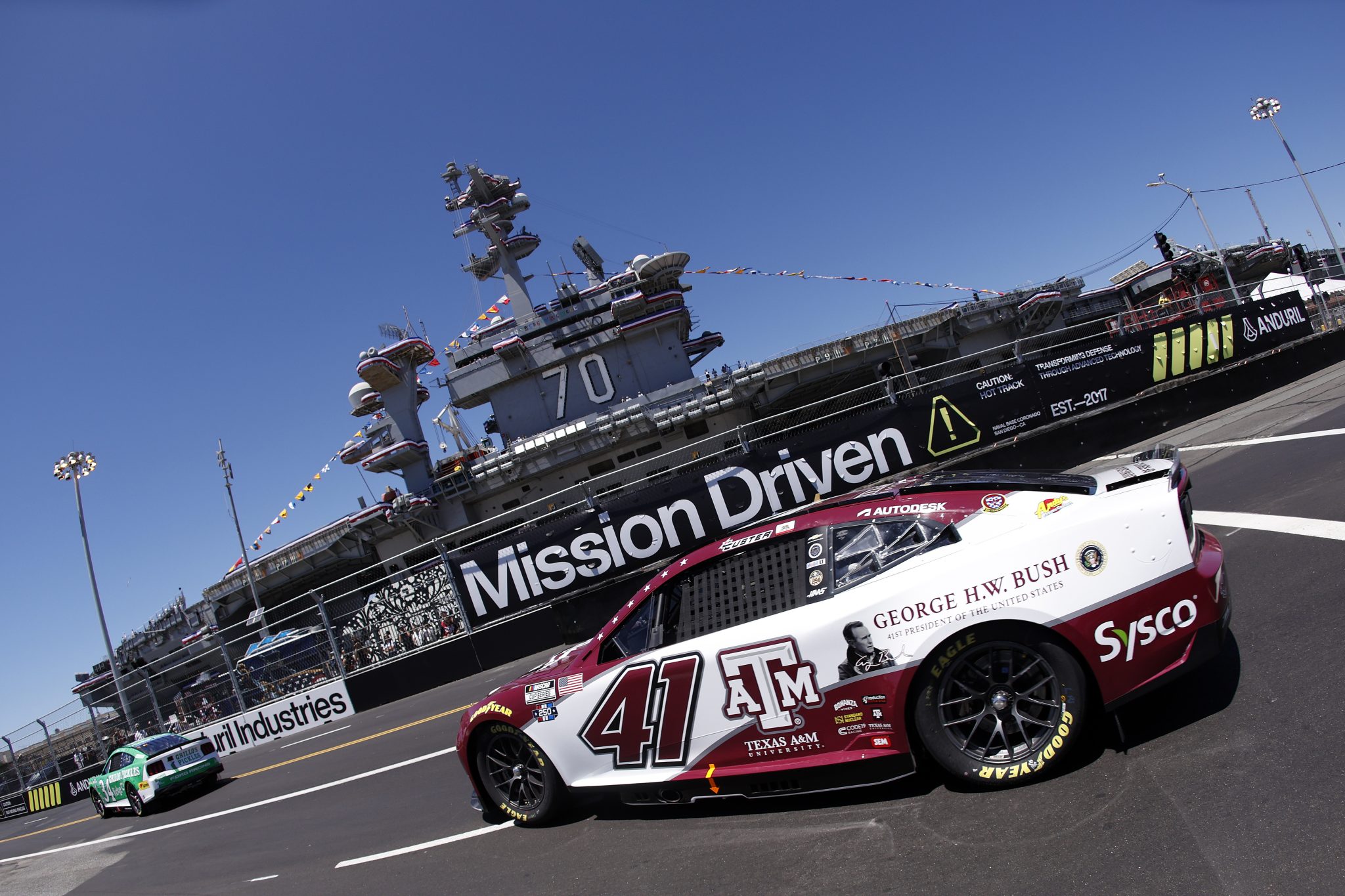 SAN DIEGO, CALIFORNIA - JUNE 19: Cole Custer, driver of the #41 Texas A&M Chevrolet, drives during practice for the NASCAR Cup Series Anduril 250 at Naval Base Coronado on June 19, 2026 in San Diego, California. (Photo by Sean Gardner/Getty Images) | Getty Images
