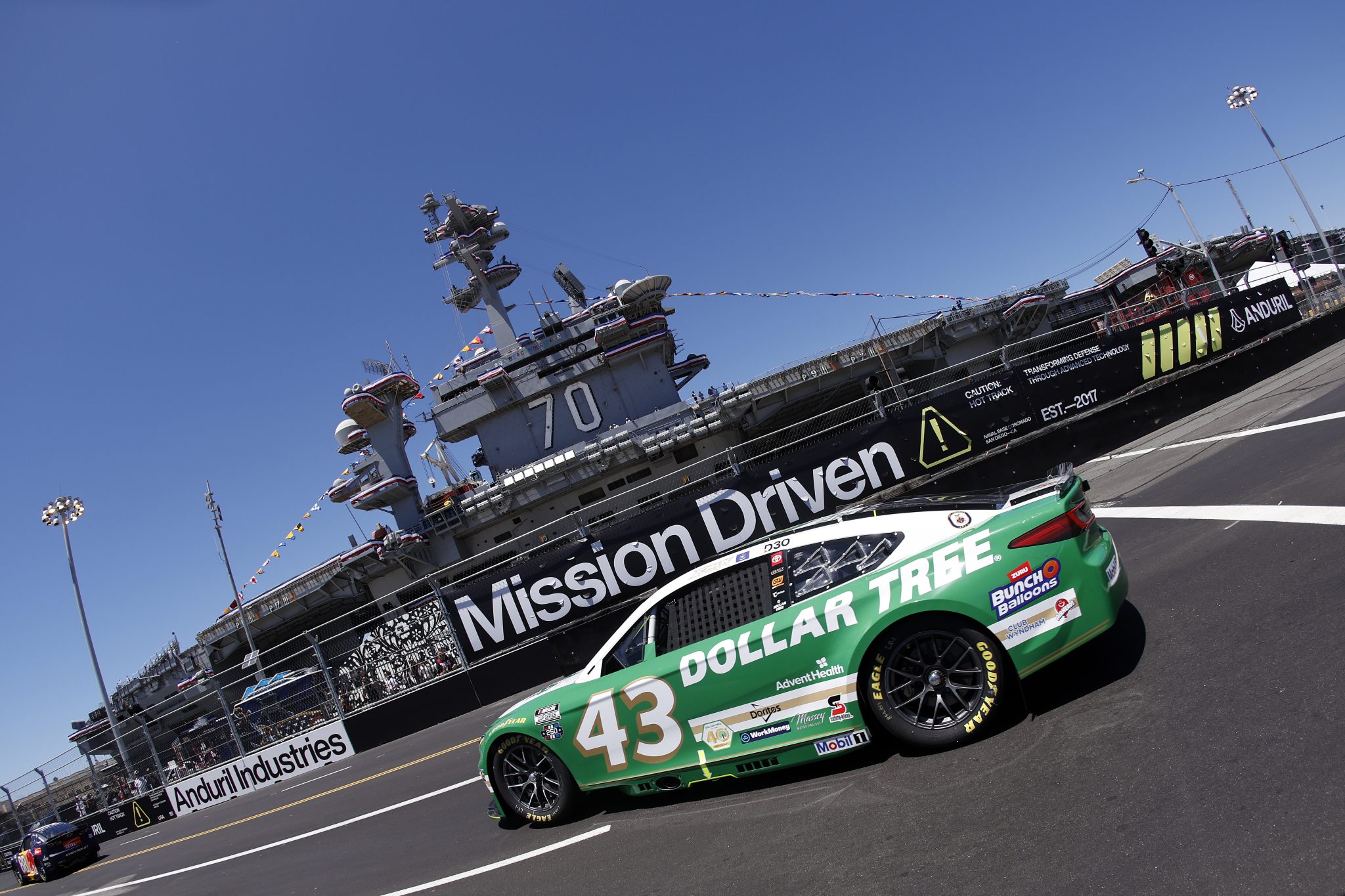 SAN DIEGO, CALIFORNIA - JUNE 19: Erik Jones, driver of the #43 Dollar Tree Toyota, drives during practice for the NASCAR Cup Series Anduril 250 at Naval Base Coronado on June 19, 2026 in San Diego, California. (Photo by Sean Gardner/Getty Images) | Getty Images