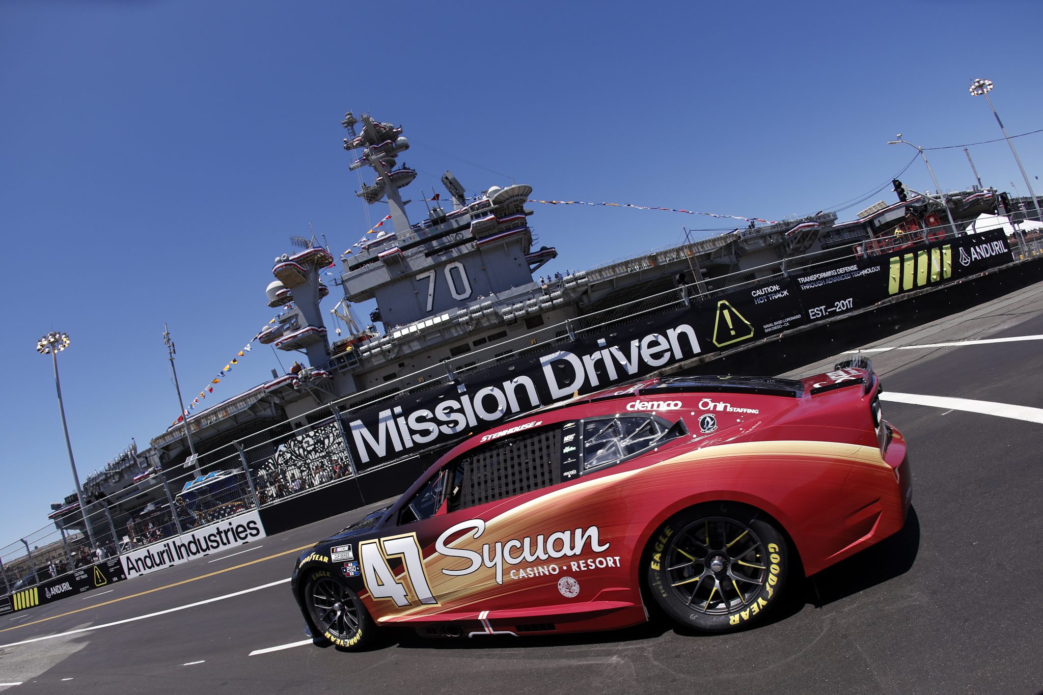 SAN DIEGO, CALIFORNIA - JUNE 19: Ricky Stenhouse Jr., driver of the #47 Sycuan Casino and Resort Chevrolet, drives during practice for the NASCAR Cup Series Anduril 250 at Naval Base Coronado on June 19, 2026 in San Diego, California. (Photo by Sean Gardner/Getty Images) | Getty Images