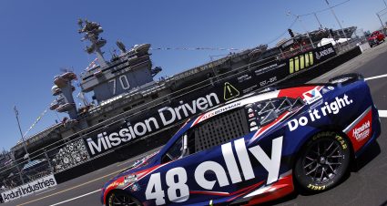 SAN DIEGO, CALIFORNIA - JUNE 19: Alex Bowman, driver of the #48 Ally Chevrolet, drives during practice for the NASCAR Cup Series Anduril 250 at Naval Base Coronado on June 19, 2026 in San Diego, California. (Photo by Sean Gardner/Getty Images) | Getty Images