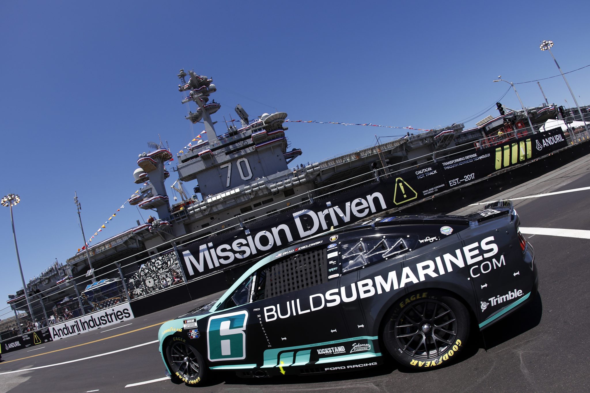 SAN DIEGO, CALIFORNIA - JUNE 19: Brad Keselowski, driver of the #6 BuildSubmarines.com Ford, s during practice for the NASCAR Cup Series Anduril 250 at Naval Base Coronado on June 19, 2026 in San Diego, California. (Photo by Sean Gardner/Getty Images) | Getty Images