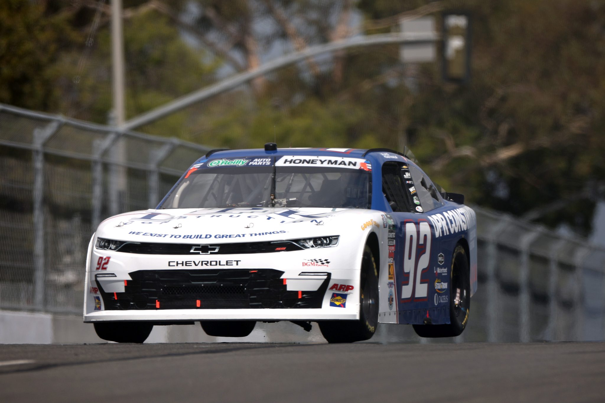 SAN DIEGO, CALIFORNIA - JUNE 20: Leland Honeyman Jr., driver of the #92 DPR Construction Chevrolet, drives during qualifying for the NASCAR O'Reilly Auto Parts Series United Rentals Driven to Serve 250 at Naval Base Coronado on June 20, 2026 in San Diego, California. (Photo by James Gilbert/Getty Images) | Getty Images