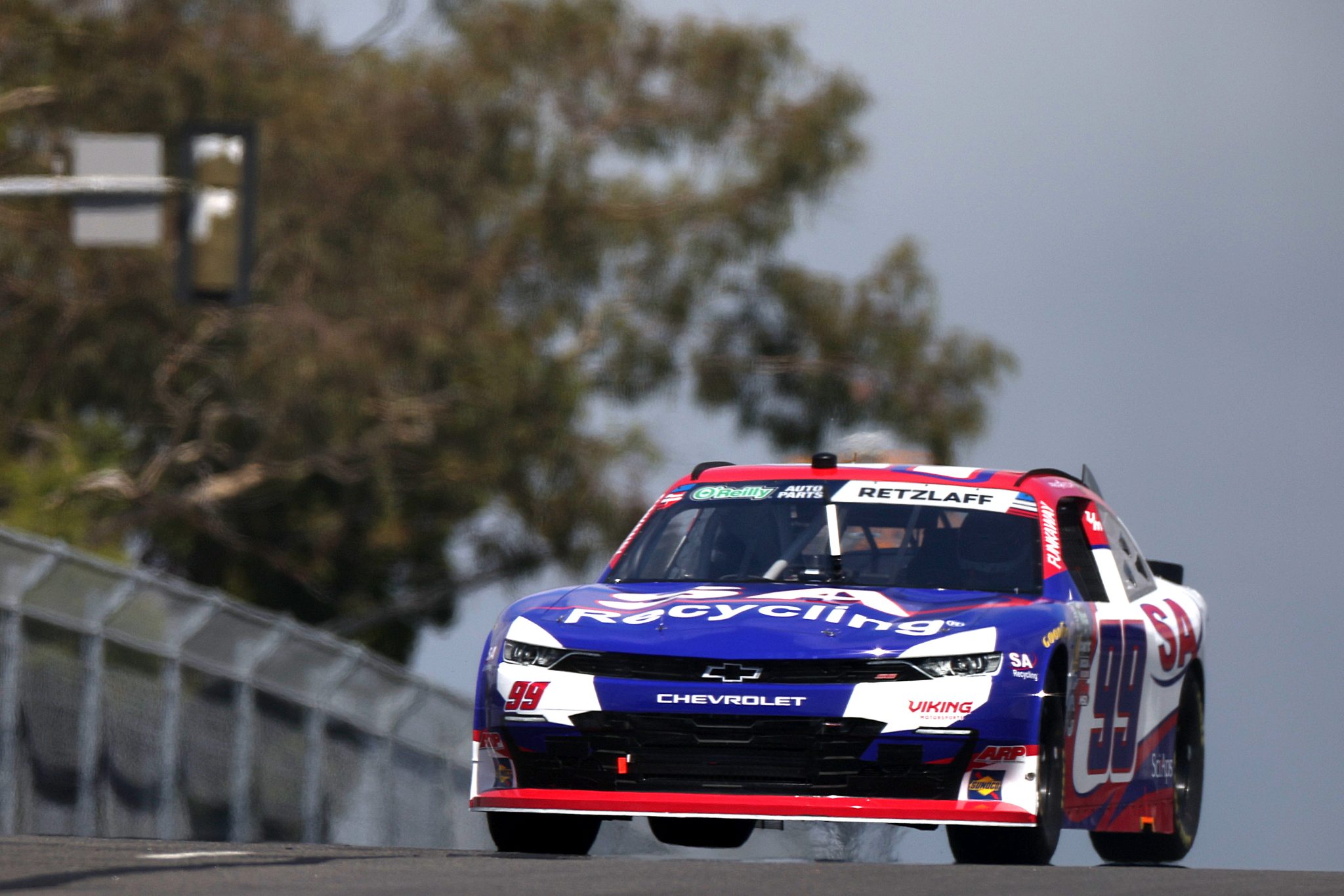 SAN DIEGO, CALIFORNIA - JUNE 20: Parker Retzlaff, driver of the #99 SA Reycling Chevrolet, drives during qualifying for the NASCAR O'Reilly Auto Parts Series United Rentals Driven to Serve 250 at Naval Base Coronado on June 20, 2026 in San Diego, California. (Photo by James Gilbert/Getty Images) | Getty Images
