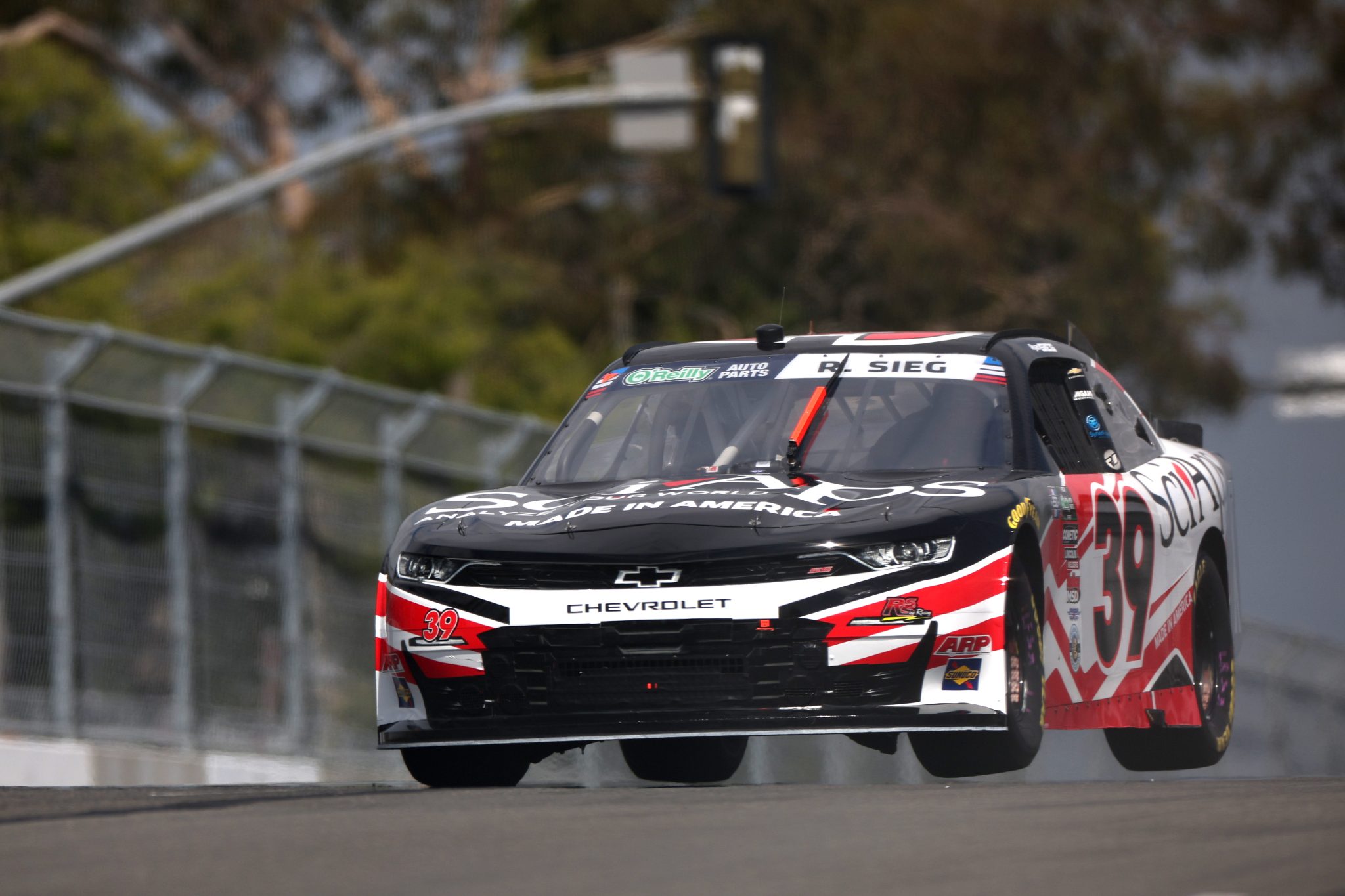 SAN DIEGO, CALIFORNIA - JUNE 20: Ryan Sieg, driver of the #39 SciAps Chevrolet, drives during qualifying for the NASCAR O'Reilly Auto Parts Series United Rentals Driven to Serve 250 at Naval Base Coronado on June 20, 2026 in San Diego, California. (Photo by James Gilbert/Getty Images) | Getty Images
