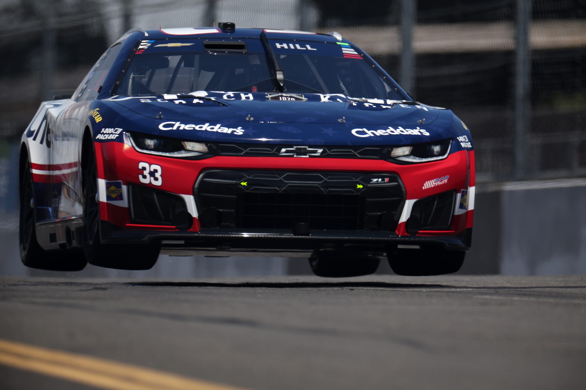 SAN DIEGO, CALIFORNIA - JUNE 20: Austin Hill, driver of the #33 Cheddar's Scratch Kitchen Chevrolet, drives during qualifying for the NASCAR Cup Series Anduril 250 at Naval Base Coronado on June 20, 2026 in San Diego, California. (Photo by James Gilbert/Getty Images) | Getty Images