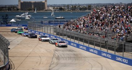 SAN DIEGO, CALIFORNIA - JUNE 21: A general view of the start of the NASCAR Cup Series Anduril 250 at Naval Base Coronado on June 21, 2026 in San Diego, California. (Photo by James Gilbert/Getty Images) | Getty Images