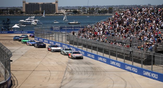 SAN DIEGO, CALIFORNIA - JUNE 21: A general view of the start of the NASCAR Cup Series Anduril 250 at Naval Base Coronado on June 21, 2026 in San Diego, California. (Photo by James Gilbert/Getty Images) | Getty Images