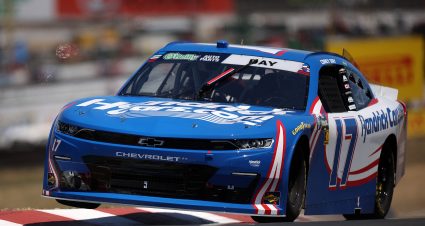 SONOMA, CALIFORNIA - JUNE 26: Corey Day, driver of the #17 HendrickCars.com Chevrolet, drives during practice for the NASCAR O'Reilly Auto Parts Series Pit Boss/FoodMaxx 250 at Sonoma Raceway on June 26, 2026 in Sonoma, California. (Photo by James Gilbert/Getty Images) | Getty Images