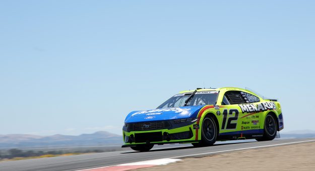 SONOMA, CALIFORNIA - JUNE 27: Ryan Blaney, driver of the #12 Menards/Dutch Boy Ford, drives during practice for the NASCAR Cup Series Toyota/Save Mart 350 at Sonoma Raceway on June 27, 2026 in Sonoma, California. (Photo by Jonathan Bachman/Getty Images) | Getty Images