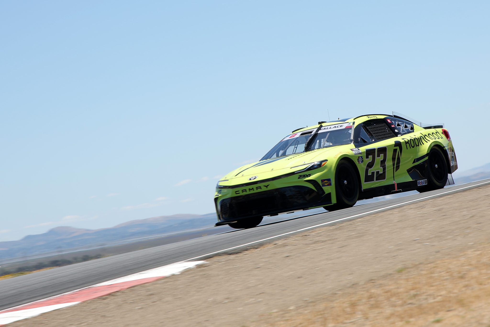 SONOMA, CALIFORNIA - JUNE 27: Bubba Wallace, driver of the #23 Robinhood Toyota, drives during practice for the NASCAR Cup Series Toyota/Save Mart 350 at Sonoma Raceway on June 27, 2026 in Sonoma, California. (Photo by Jonathan Bachman/Getty Images) | Getty Images