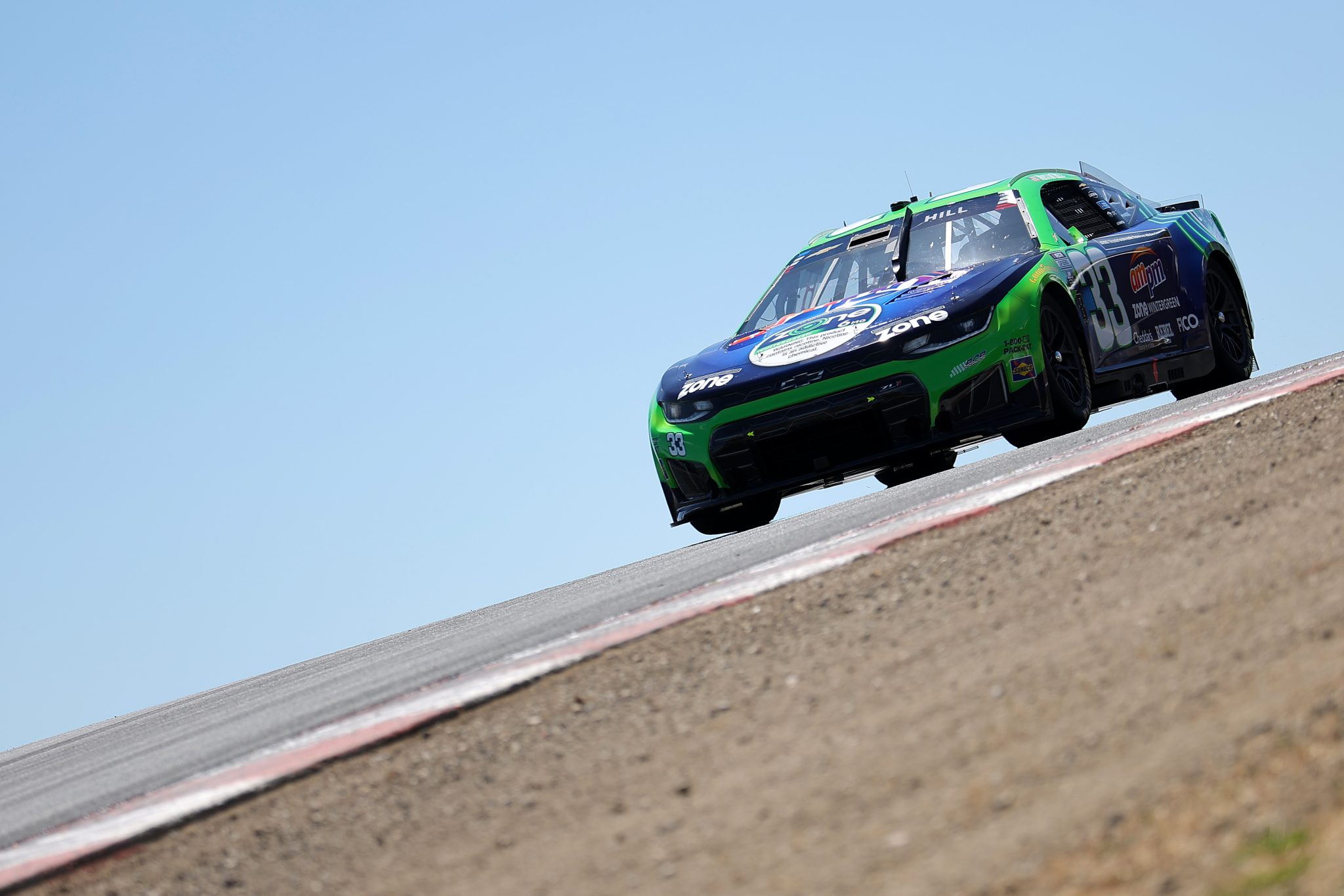SONOMA, CALIFORNIA - JUNE 27: Austin Hill, driver of the #33 zone x am pm Chevrolet, drives during practice for the NASCAR Cup Series Toyota/Save Mart 350 at Sonoma Raceway on June 27, 2026 in Sonoma, California. (Photo by Jonathan Bachman/Getty Images) | Getty Images