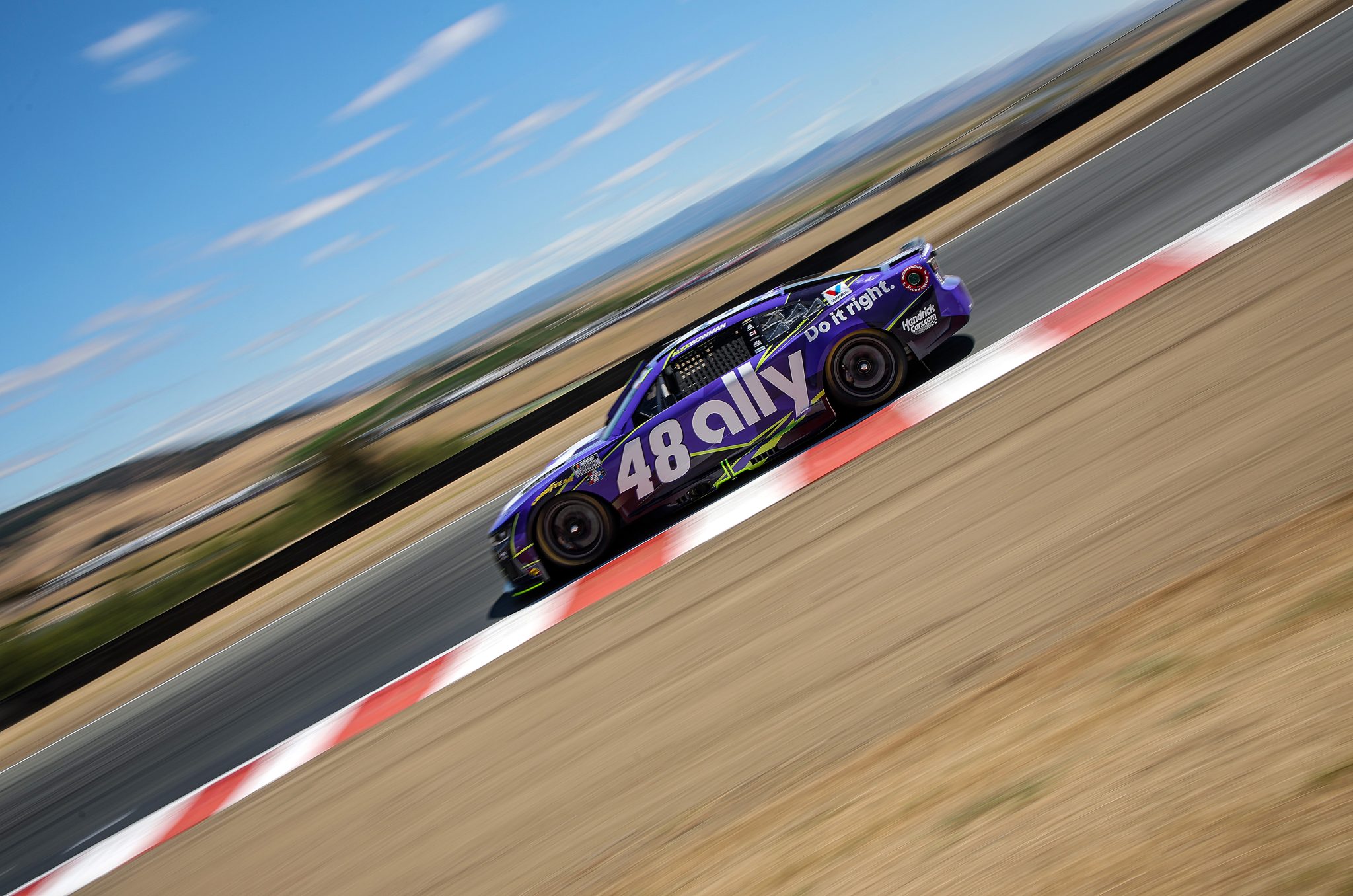 SONOMA, CALIFORNIA - JUNE 27: Alex Bowman, driver of the #48 Ally Chevrolet, drives during practice for the NASCAR Cup Series Toyota/Save Mart 350 at Sonoma Raceway on June 27, 2026 in Sonoma, California. (Photo by Jonathan Bachman/Getty Images) | Getty Images