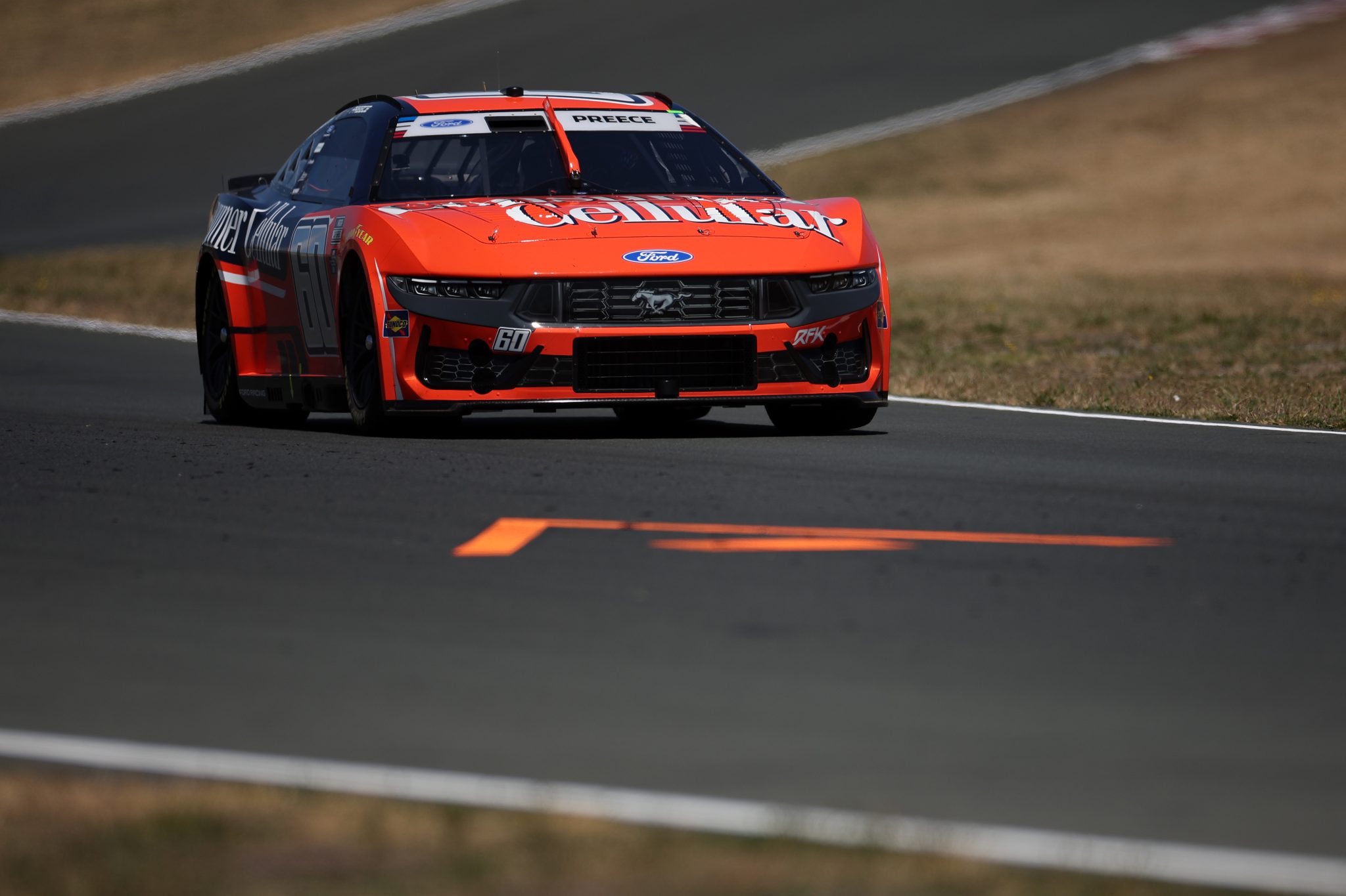 SONOMA, CALIFORNIA - JUNE 27: Ryan Preece, driver of the #60 Consumer Cellular Ford, drives during practice for the NASCAR Cup Series Toyota/Save Mart 350 at Sonoma Raceway on June 27, 2026 in Sonoma, California. (Photo by James Gilbert/Getty Images) | Getty Images