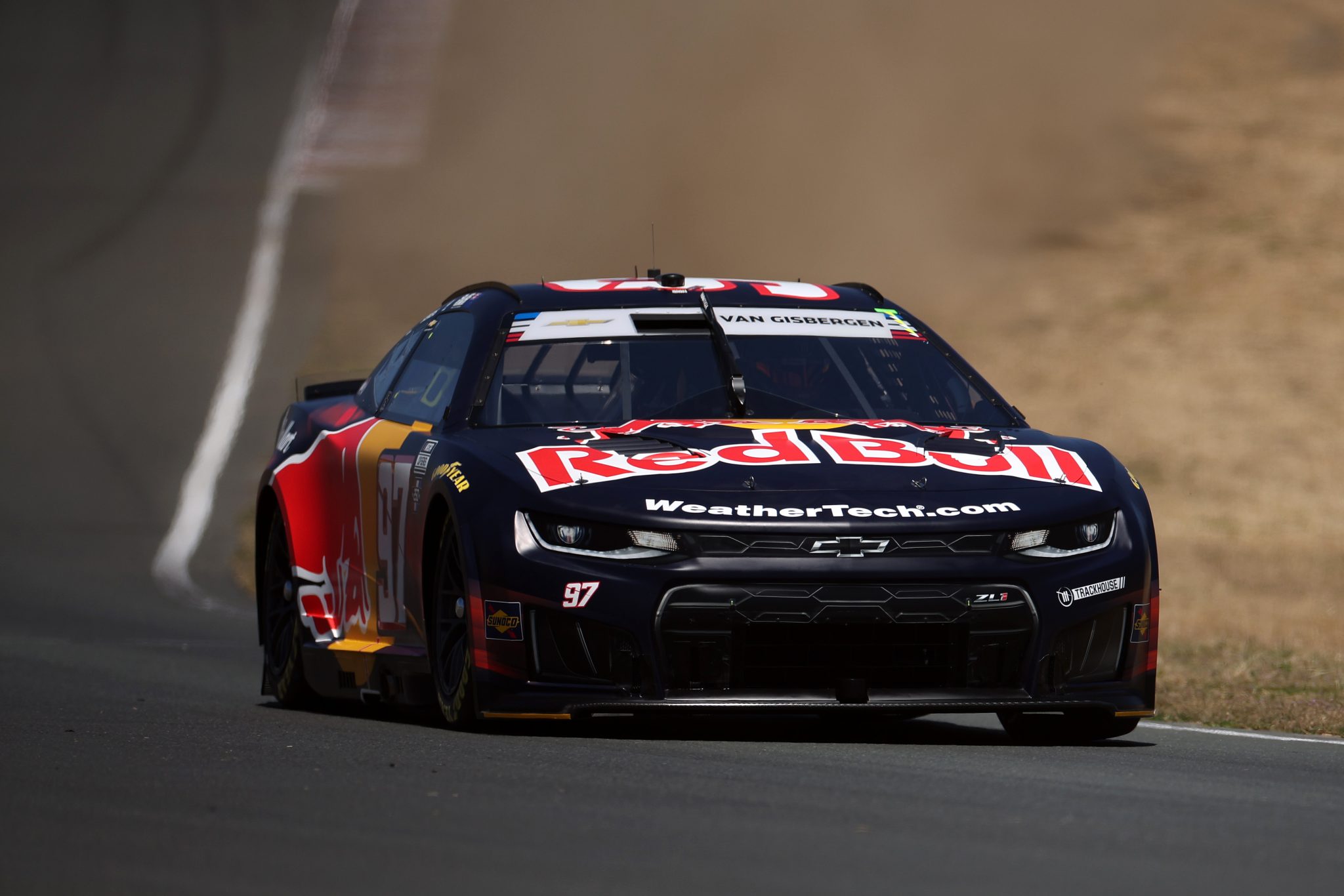 SONOMA, CALIFORNIA - JUNE 27: Shane Van Gisbergen, driver of the #97 Red Bull Chevrolet, drives during qualifying for the NASCAR Cup Series Toyota/Save Mart 350 at Sonoma Raceway on June 27, 2026 in Sonoma, California. (Photo by James Gilbert/Getty Images) | Getty Images