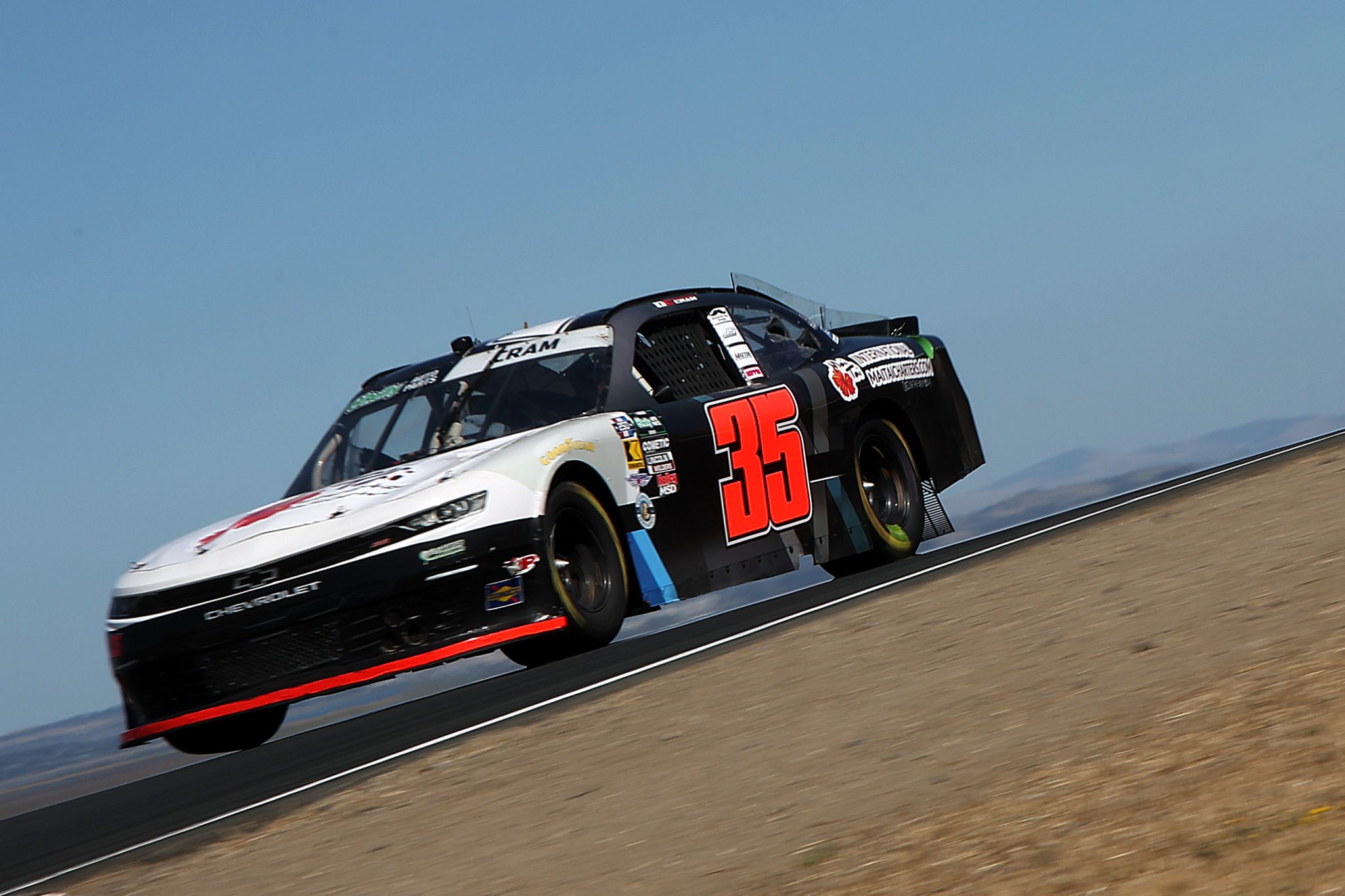 SONOMA, CALIFORNIA - JUNE 27: Dawson Cram, driver of the #35 Mai Tai International Chevrolet, drives during the NASCAR O'Reilly Auto Parts Series Pit Boss/FoodMaxx 250 at Sonoma Raceway on June 27, 2026 in Sonoma, California. (Photo by Jonathan Bachman/Getty Images) | Getty Images