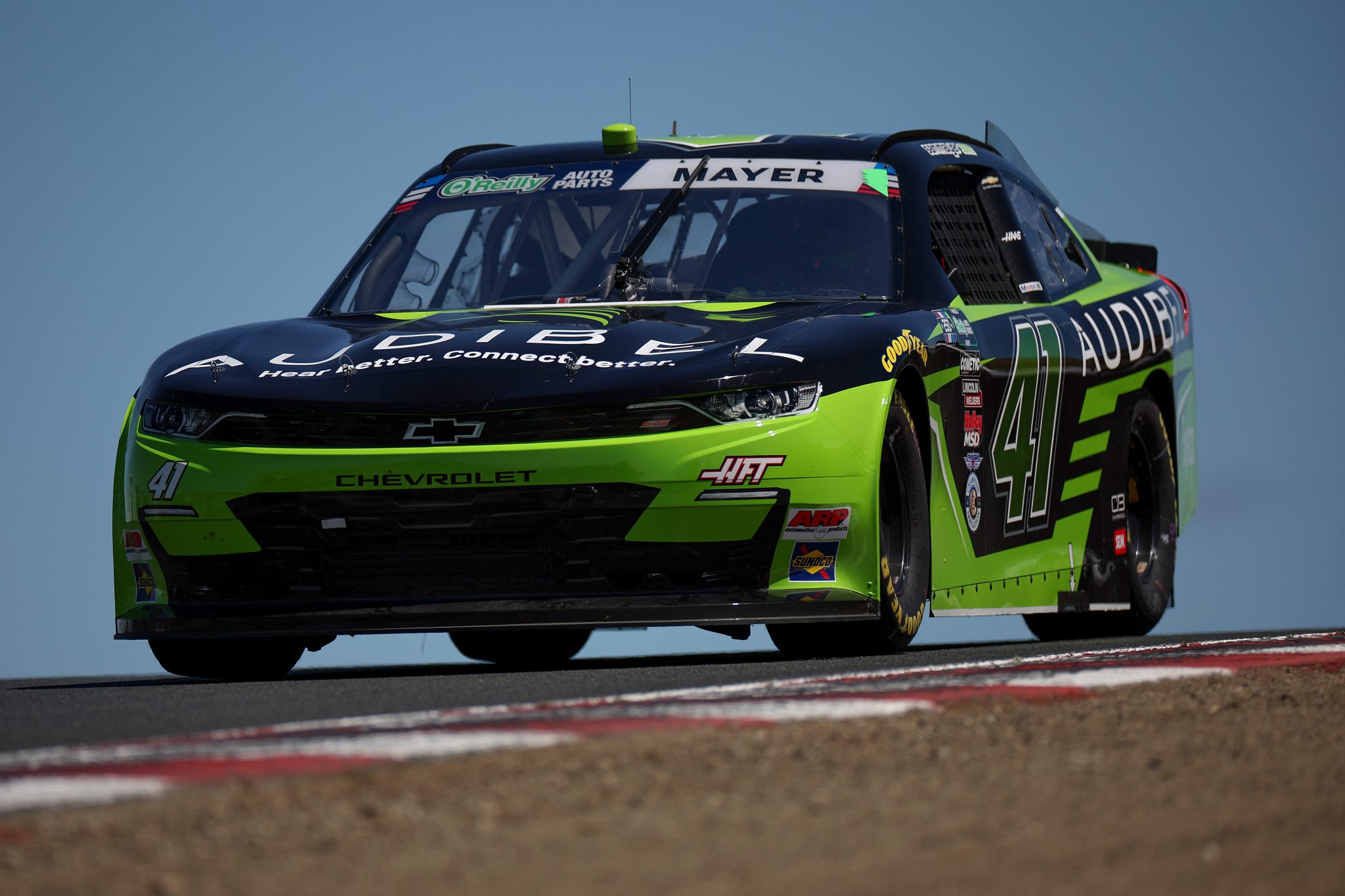 SONOMA, CALIFORNIA - JUNE 26: Sam Mayer, driver of the #41 Audibel Chevrolet, drives during qualifying for the NASCAR O'Reilly Auto Parts Series Pit Boss/FoodMaxx 250 at Sonoma Raceway on June 26, 2026 in Sonoma, California. (Photo by James Gilbert/Getty Images) | Getty Images