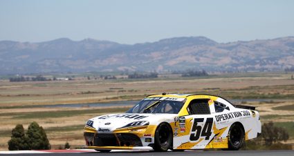 SONOMA, CALIFORNIA - JUNE 26: Taylor Gray, driver of the #54 Operation 300 Toyota, drives during practice for the NASCAR O'Reilly Auto Parts Series Pit Boss/FoodMaxx 250 at Sonoma Raceway on June 26, 2026 in Sonoma, California. (Photo by James Gilbert/Getty Images) | Getty Images