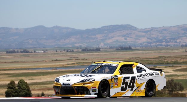 SONOMA, CALIFORNIA - JUNE 26: Taylor Gray, driver of the #54 Operation 300 Toyota, drives during practice for the NASCAR O'Reilly Auto Parts Series Pit Boss/FoodMaxx 250 at Sonoma Raceway on June 26, 2026 in Sonoma, California. (Photo by James Gilbert/Getty Images) | Getty Images