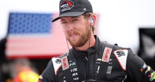 Cleetus McFarland pulling double duty as driver and grand marshal in NASCAR CRAFTSMAN Truck Series at Michigan International Speedway